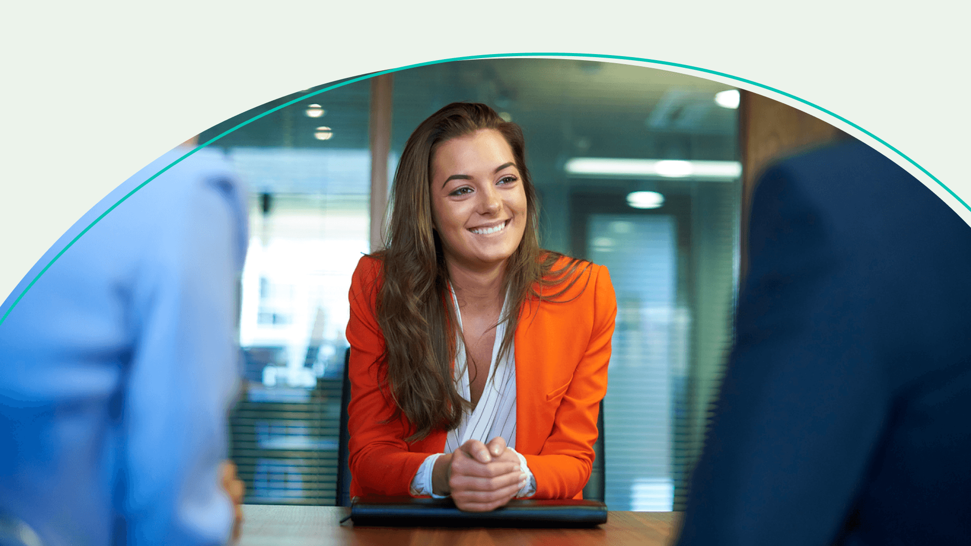 accessibility, woman talking to interviewers