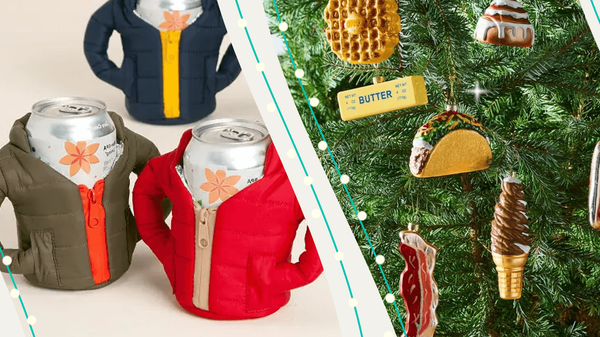 Beer koozies, ornaments 