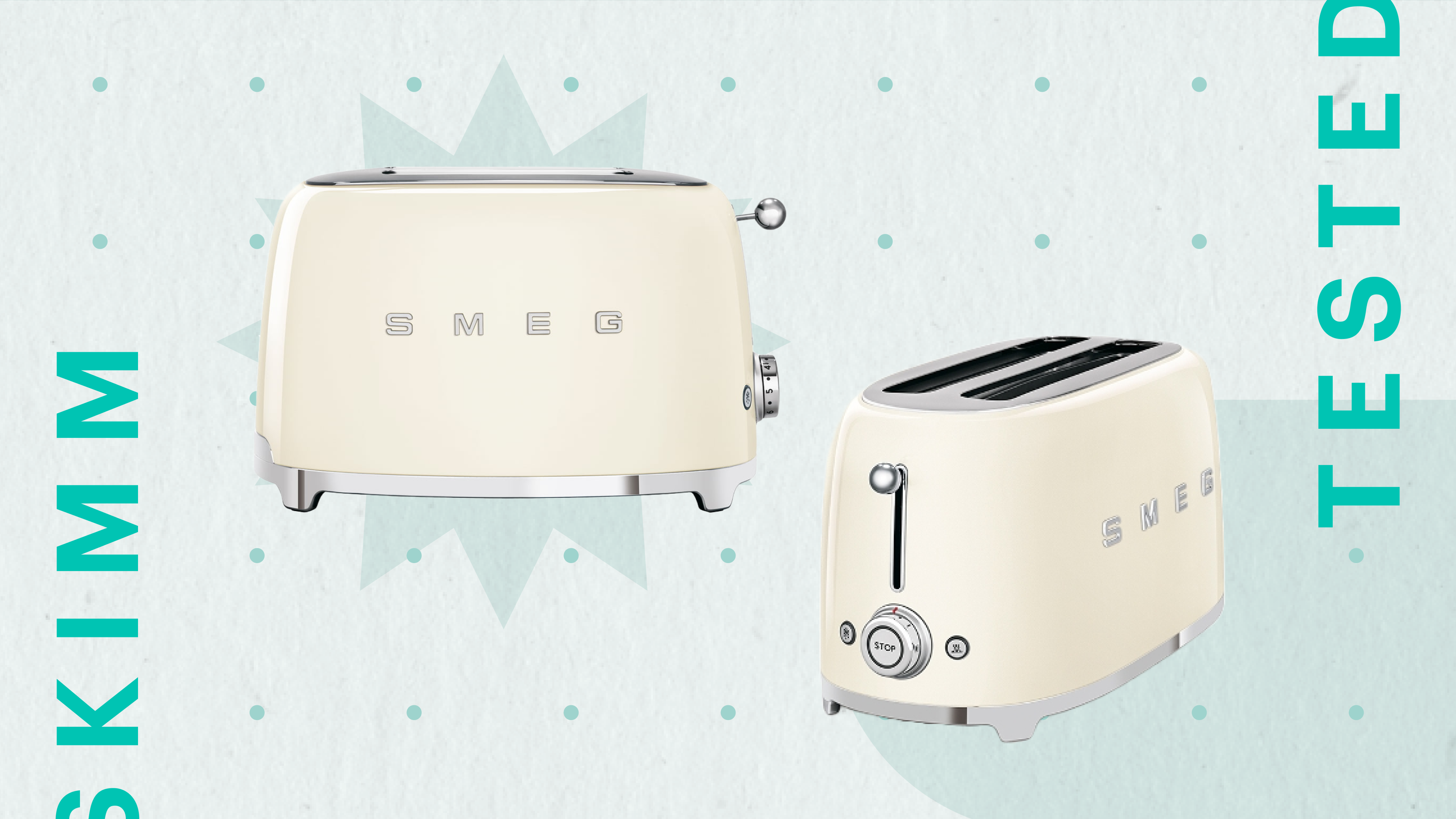 Smeg two-slice toaster in cream