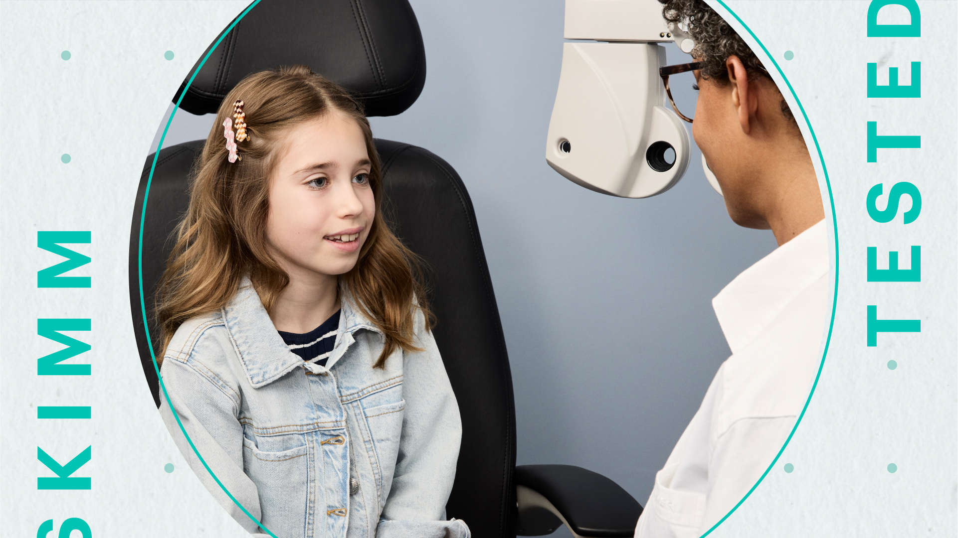 treated photo of a girl getting an eye exam