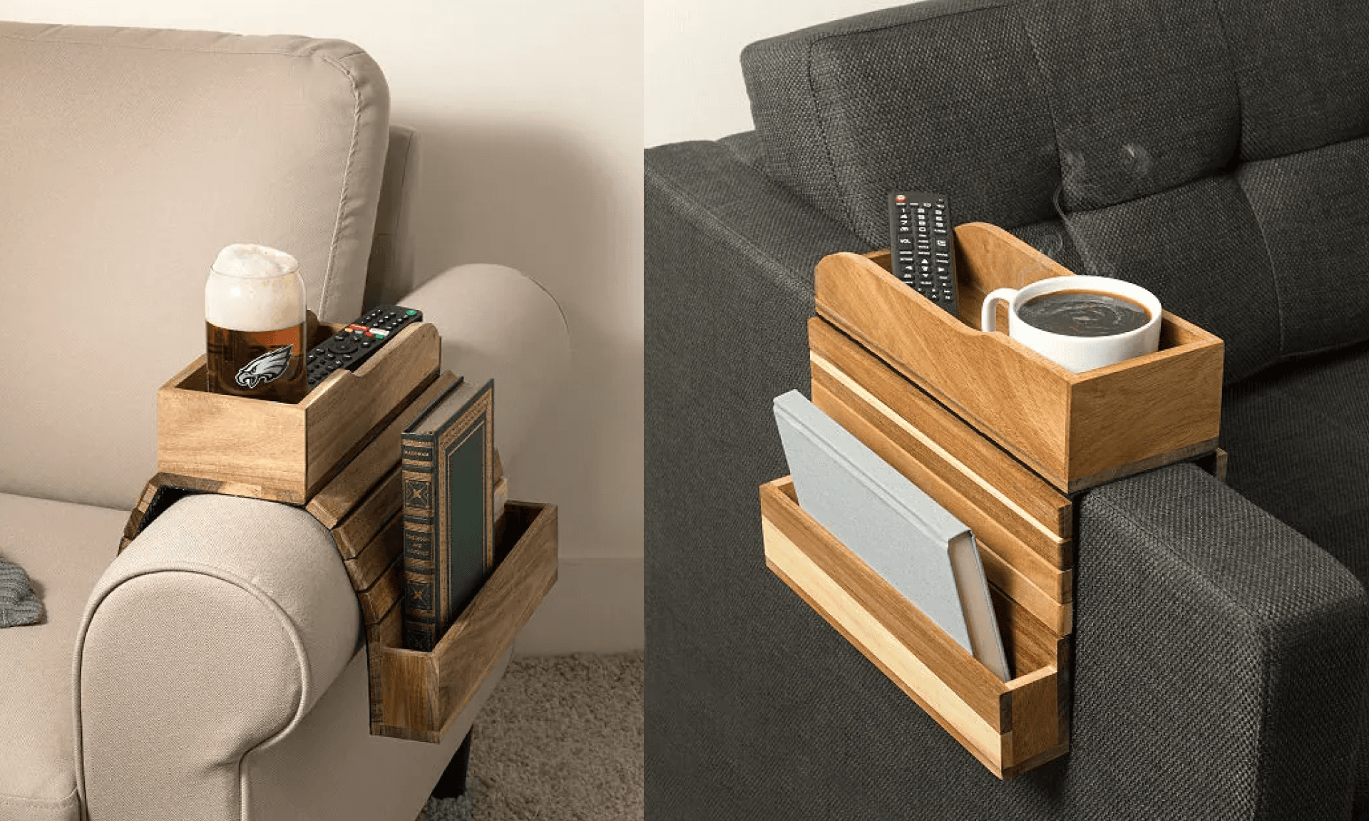 Wooden couch caddy