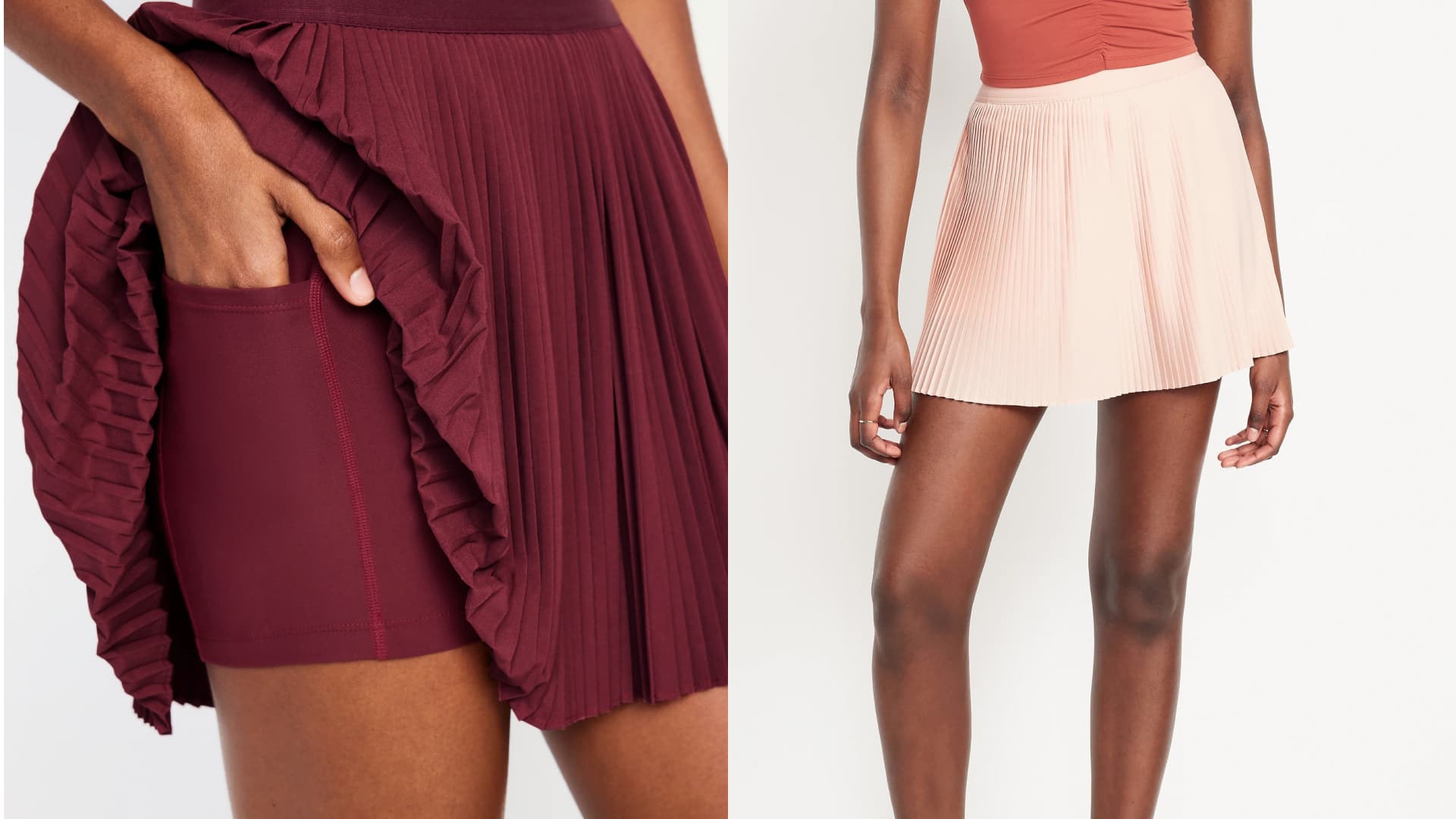 Colorful pleated skirts from Old Navy.