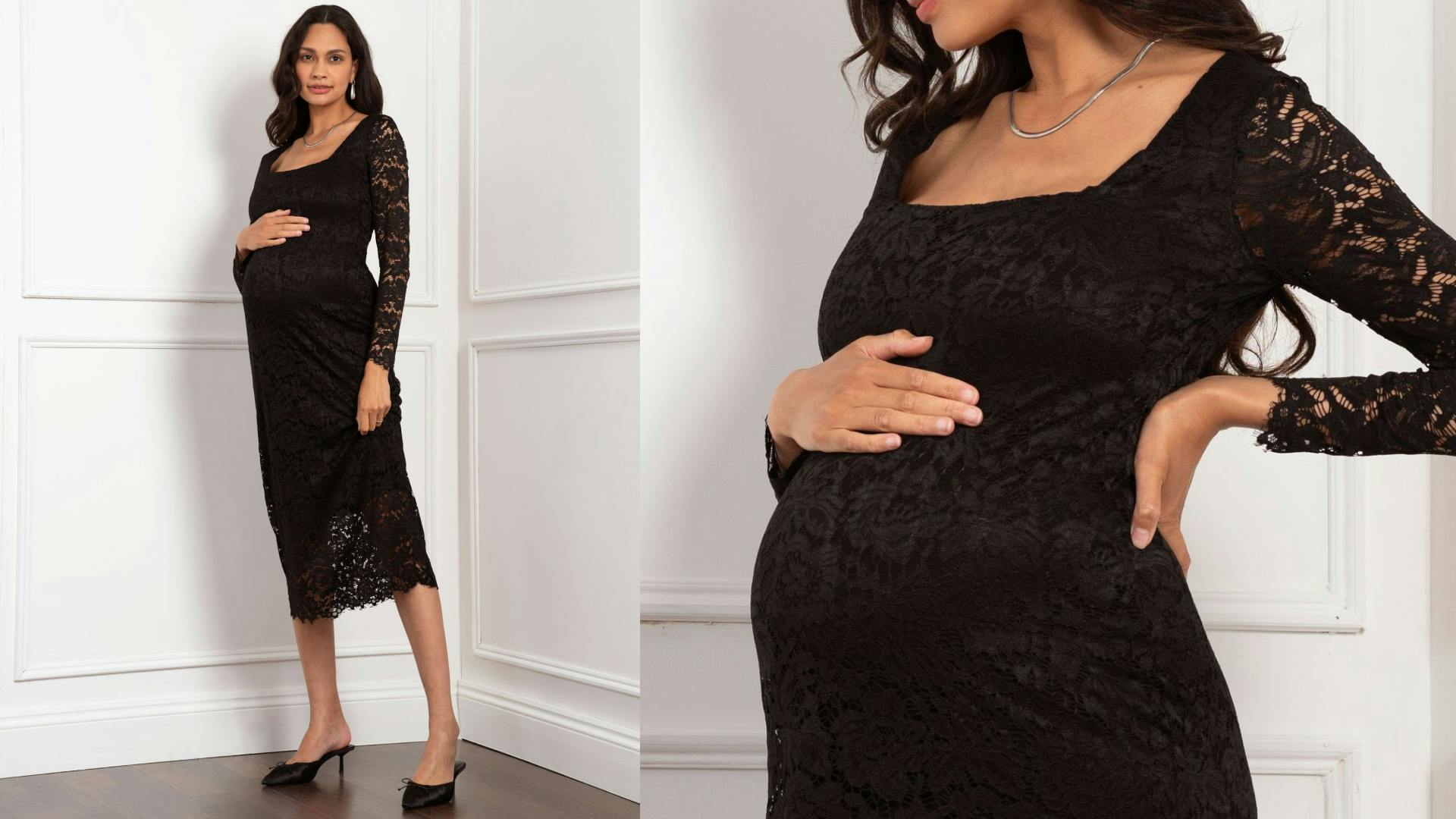 Lace Bodycon Maternity Dress