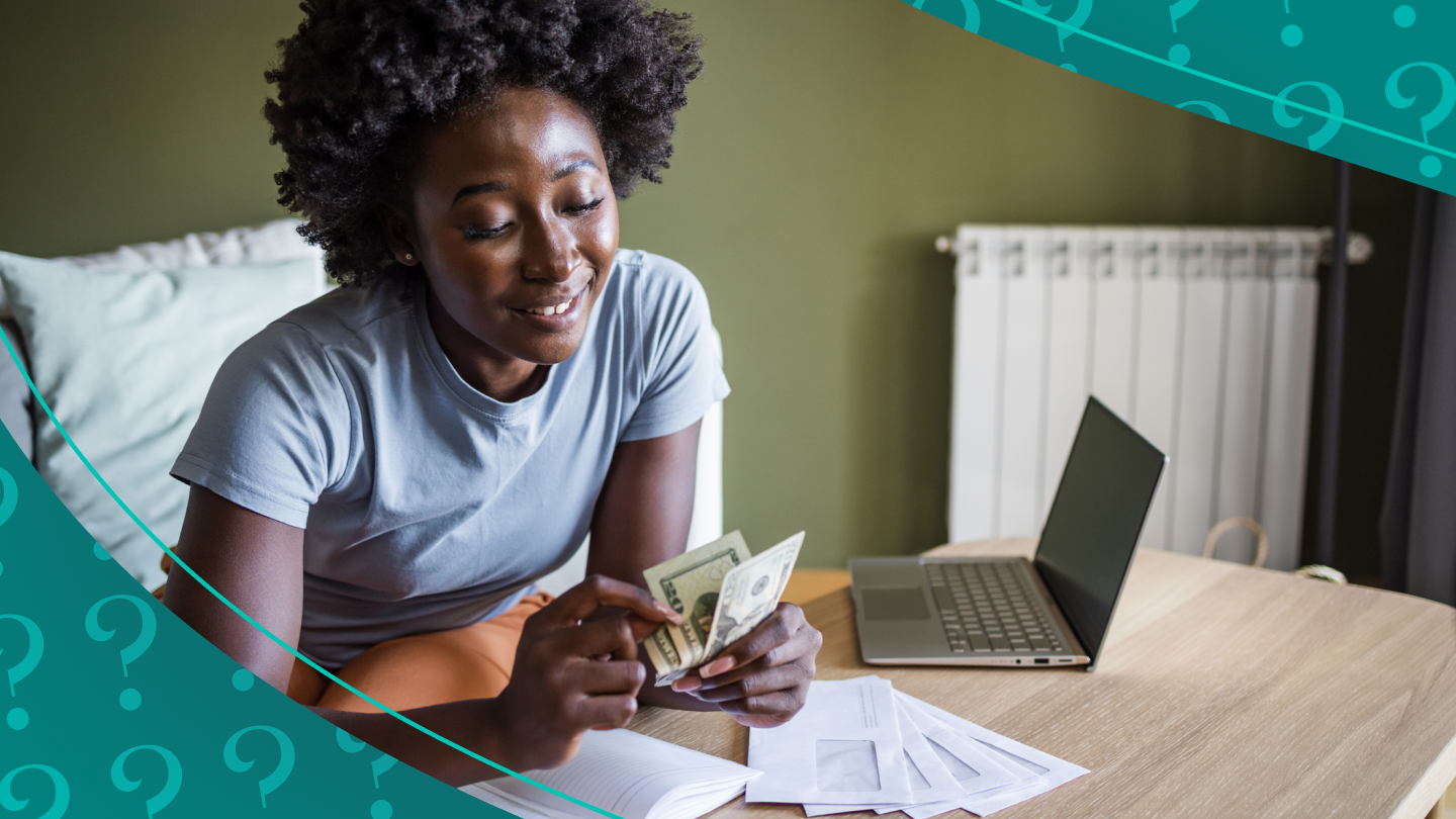 Woman counts cash 