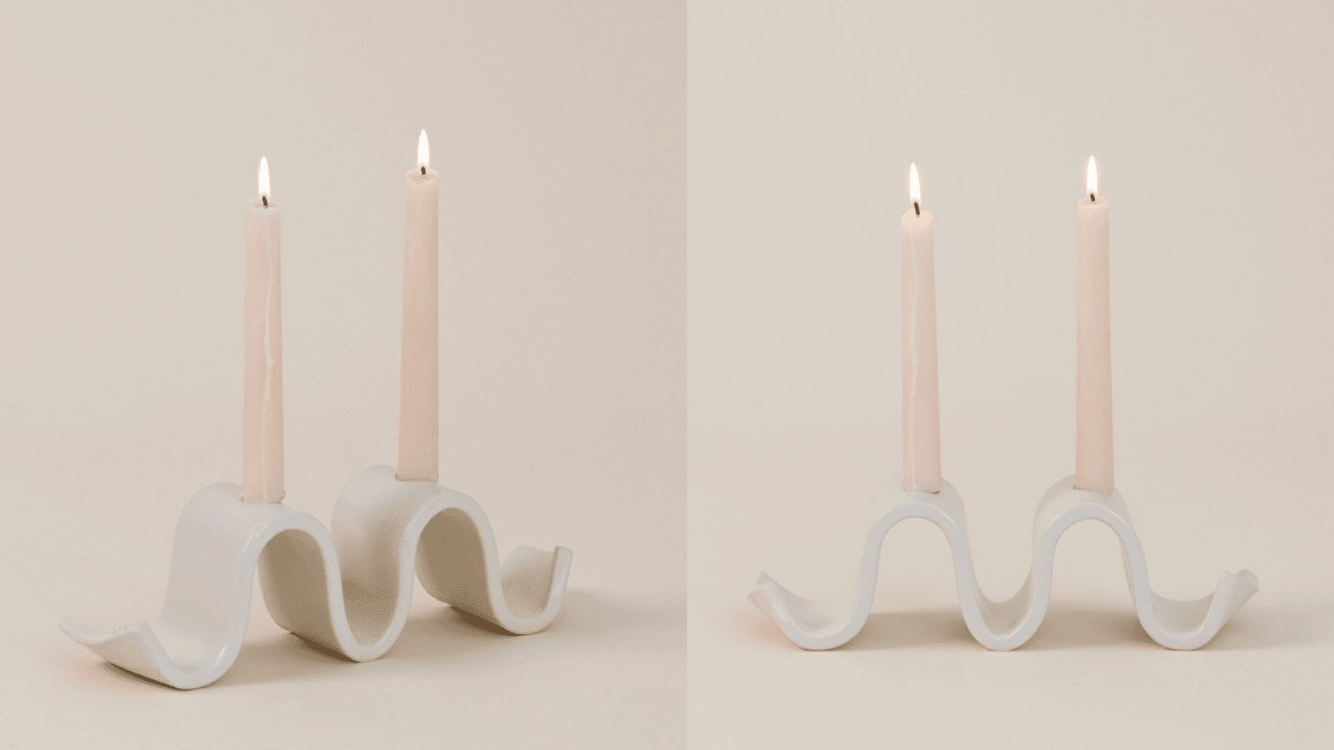 Wavy candlestick holder