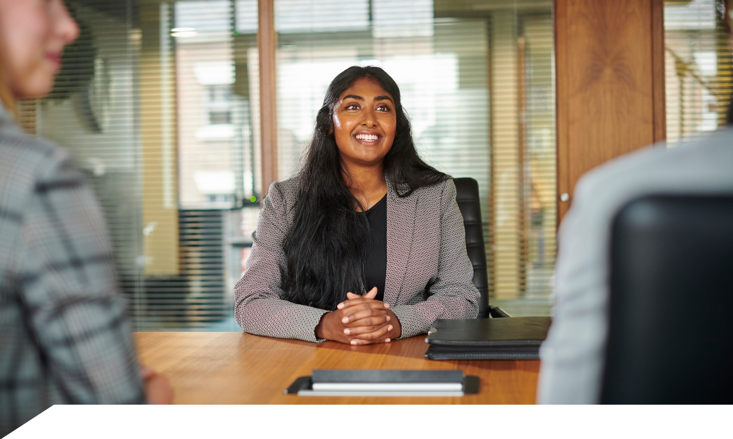 Woman interviews for a job