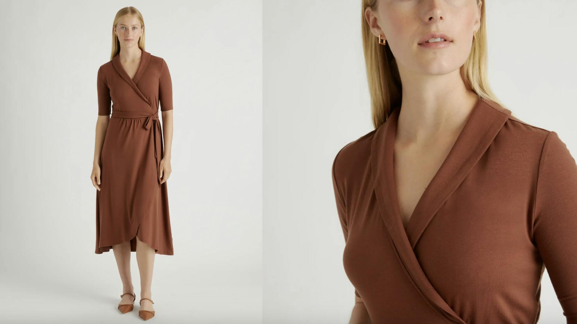 Tencel Jersey Midi Wrap Dress