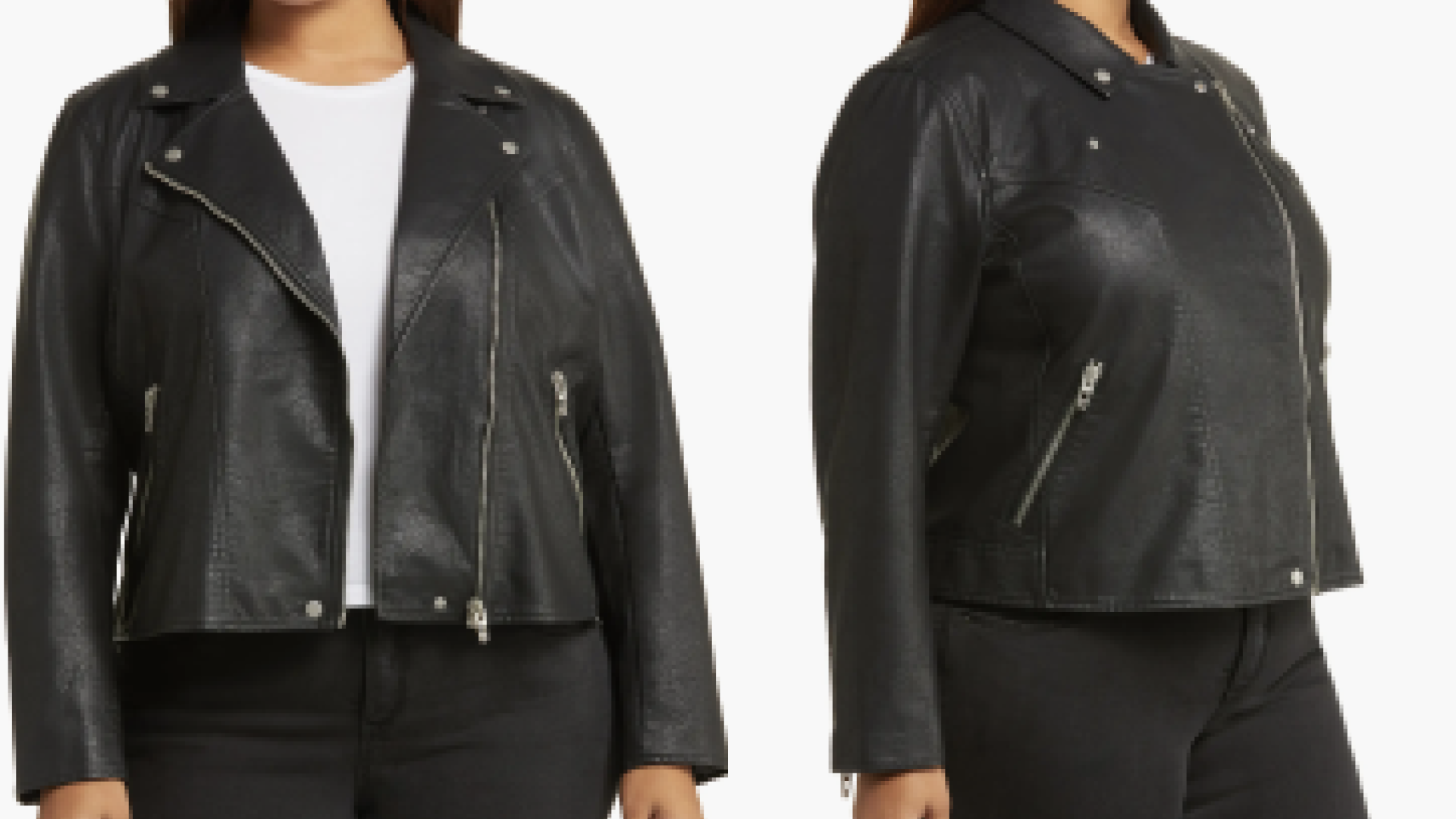 Plus sized leather jacket