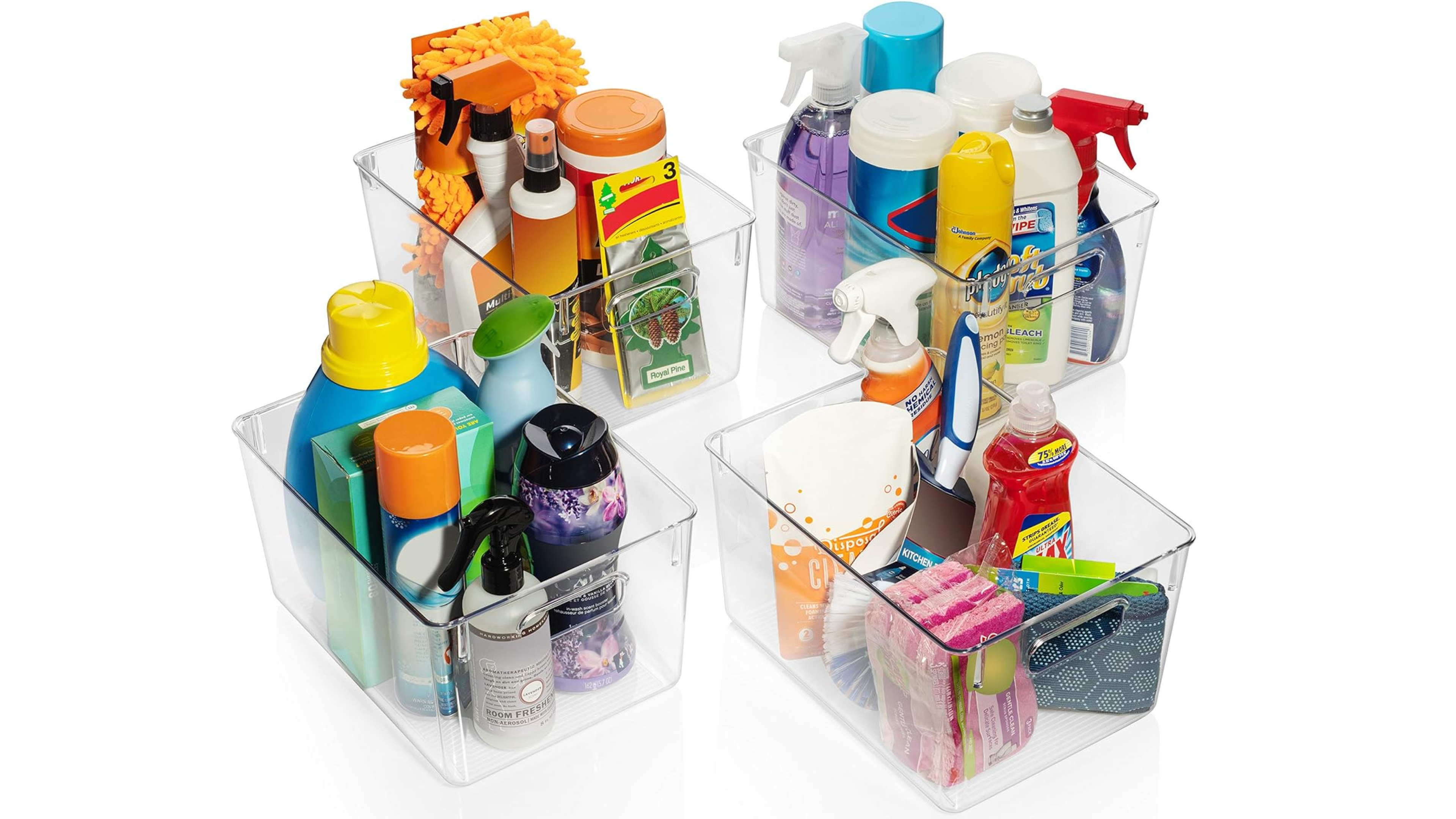 clear plastic storage bins