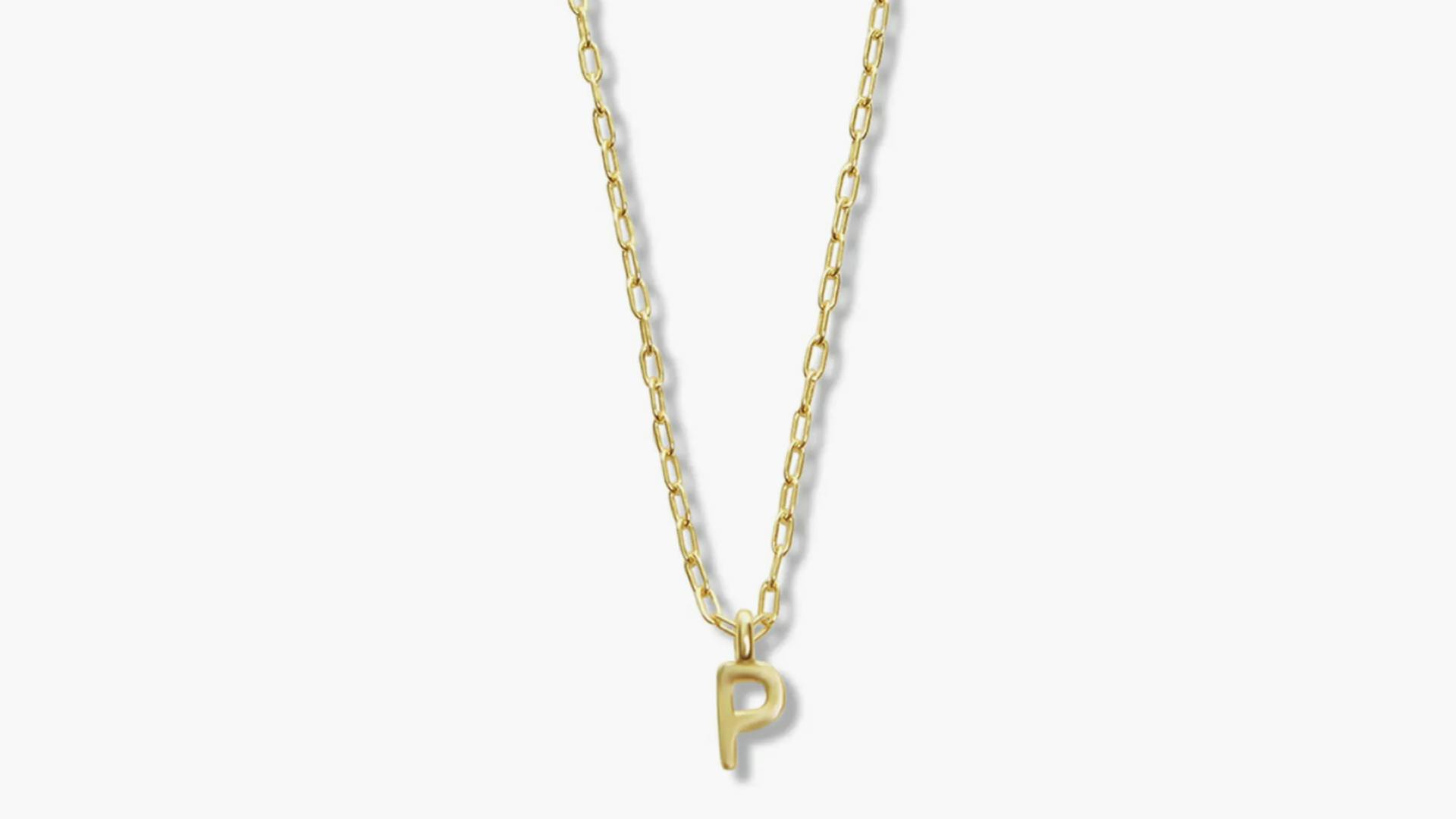 gold-plated initial necklace