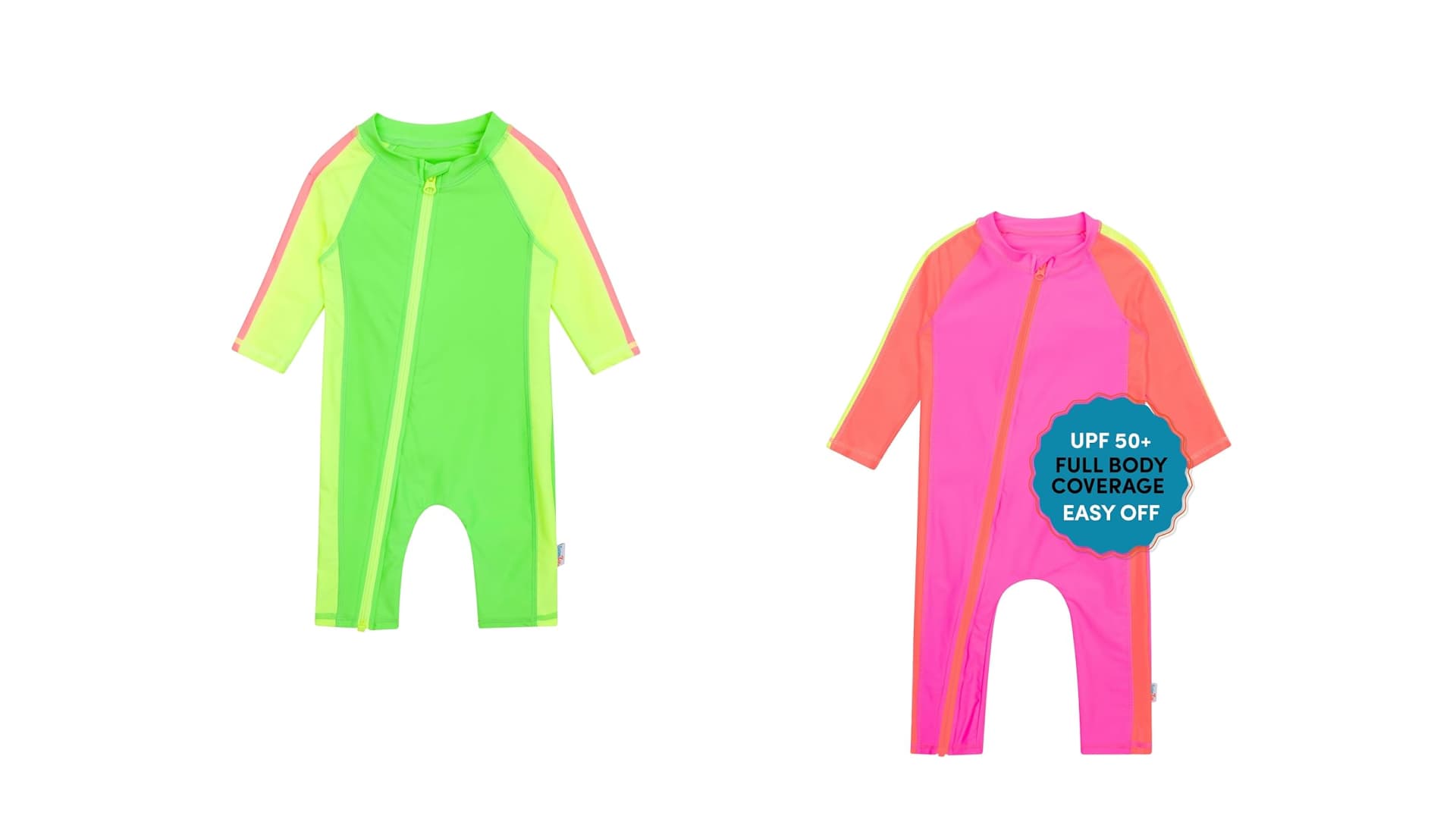 A full body swimsuit for children.