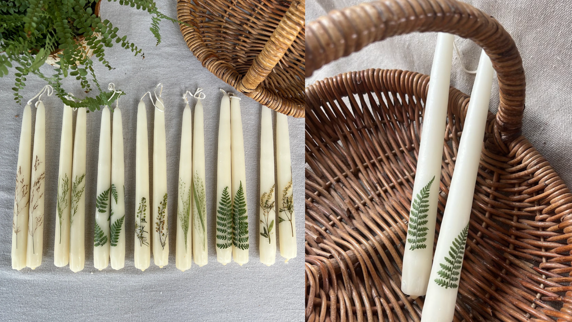 Etsy Botanical Taper Candles