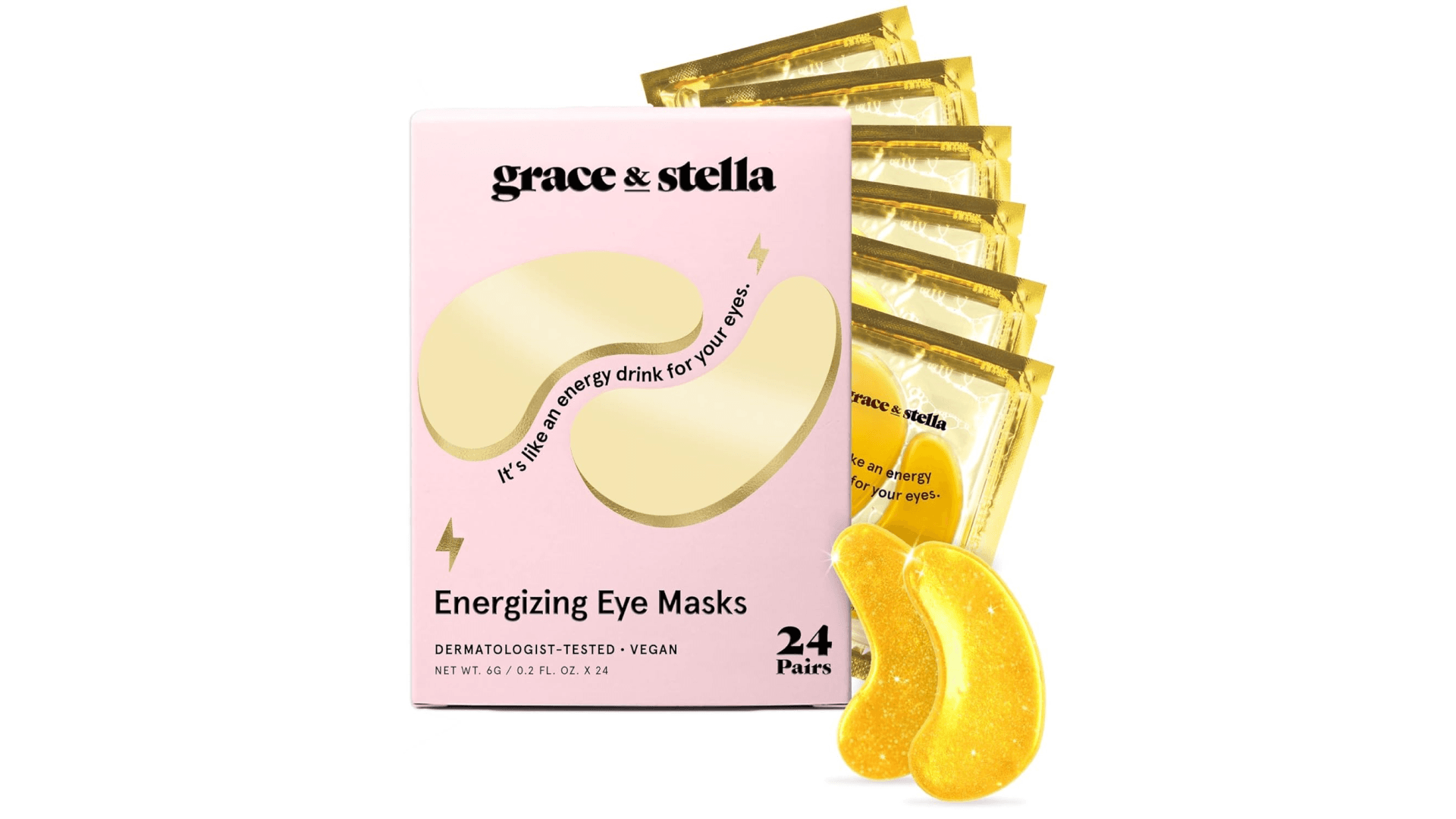 grace & stella Award Winning Under Eye Mask - Reduce Dark Circles, Puffy Eyes, Undereye Bags, Wrinkles - Gel Under Eye Patches - Gifts for Mom - Vegan Cruelty-Free Self Care (Pink, 6 Pairs)