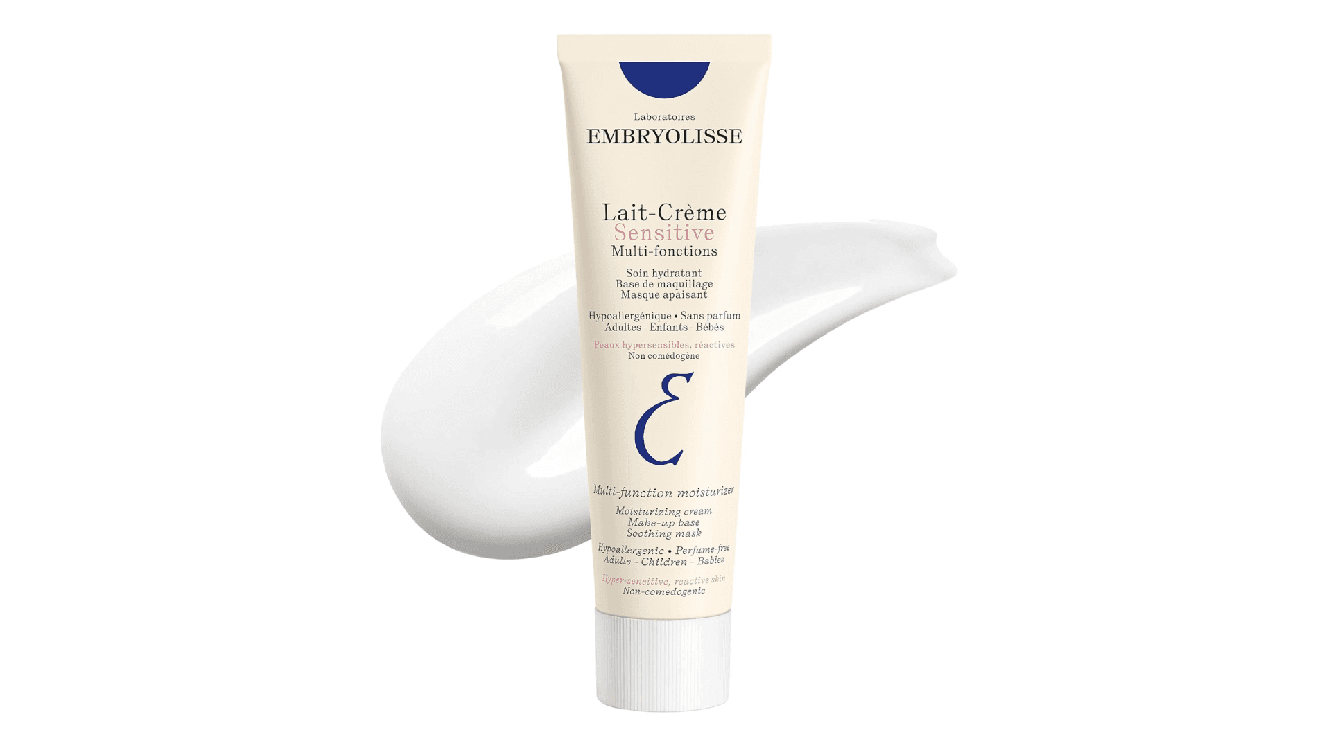 Embryolisse Lait Crème Sensitive Moisturizer. Hypoallergenic Face & Body Cream for All Skin Types With Aloe Vera & Shea Butter. Fragrance-Free & Suitable for Sensitive Skin, 3.38 Fl Oz