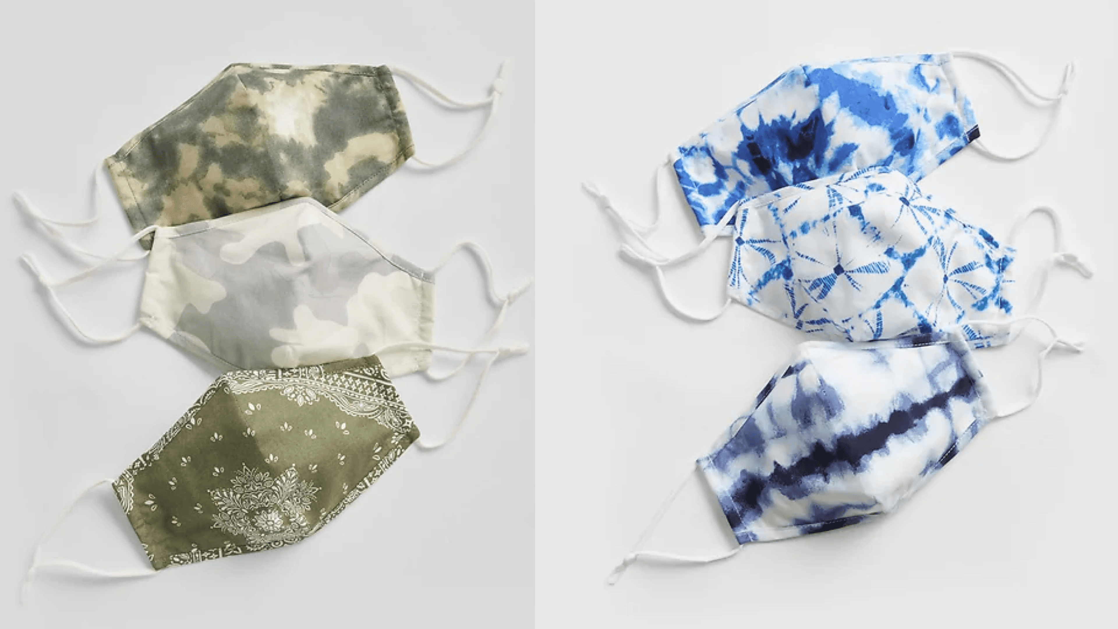 colored and patterned cloth face masks