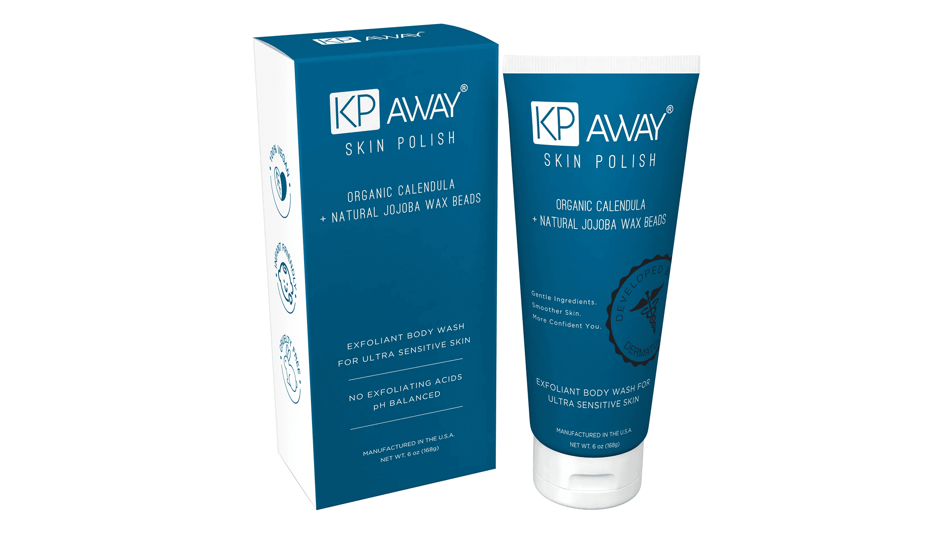 Tube of dark blue skin polish