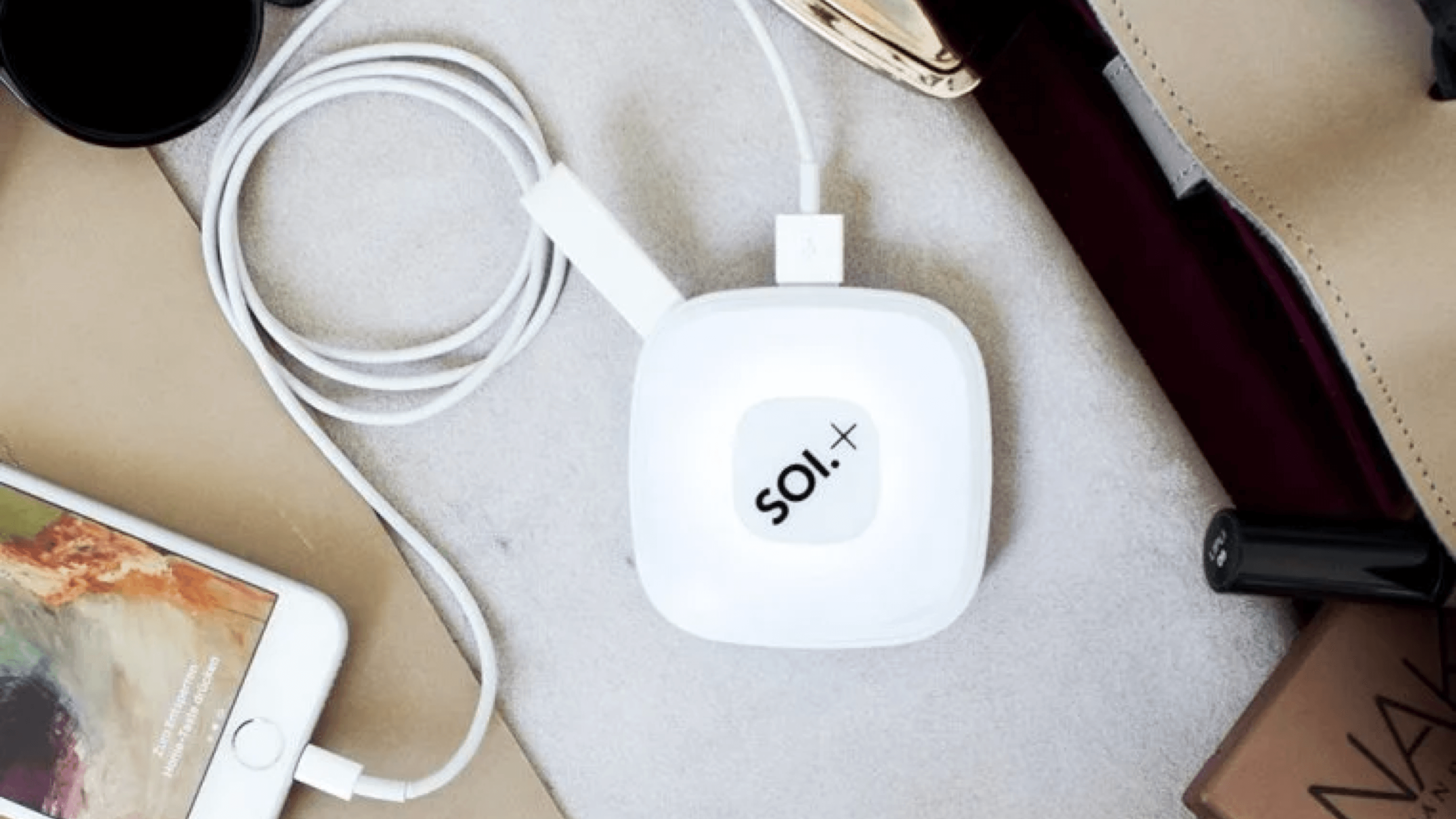 motion-sensor handbag light that can also charge phones