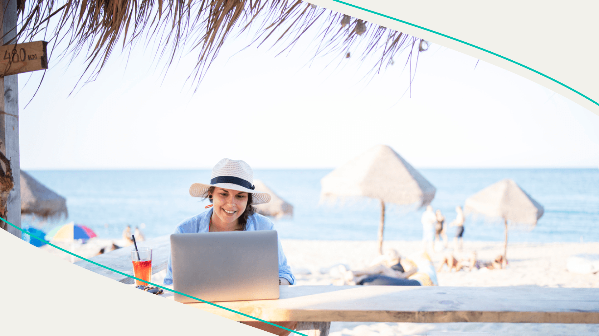 accessibility, woman working on the beach