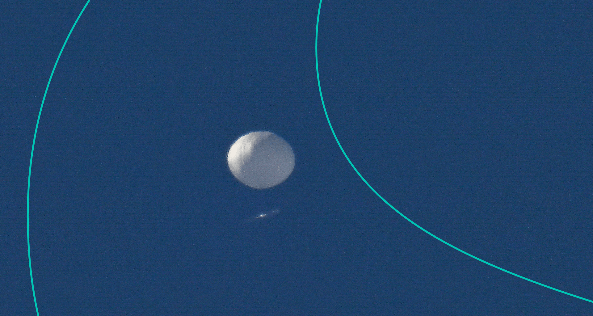 Chinese spy balloon flies above in Charlotte NC, United States on February 04, 2023.