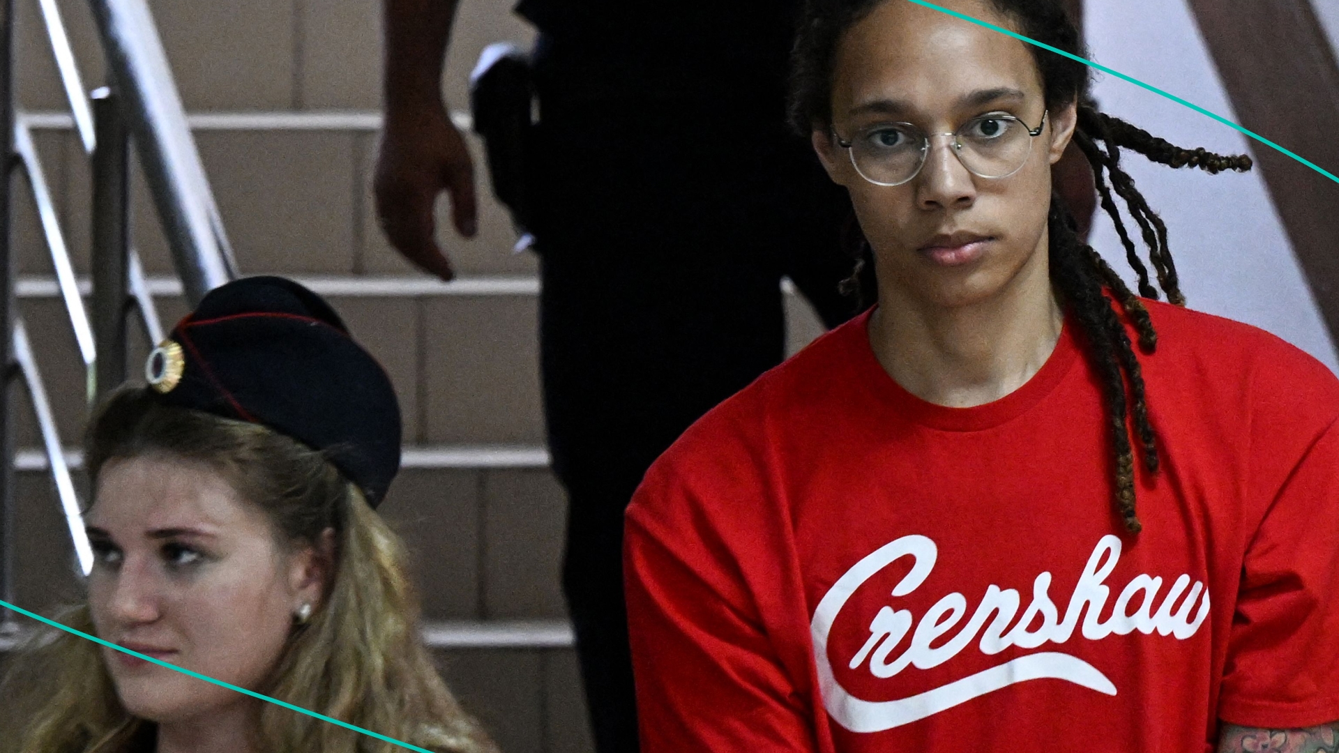 Brittney Griner arrives to a hearing at the Khimki Court, outside Moscow on July 7, 2022.