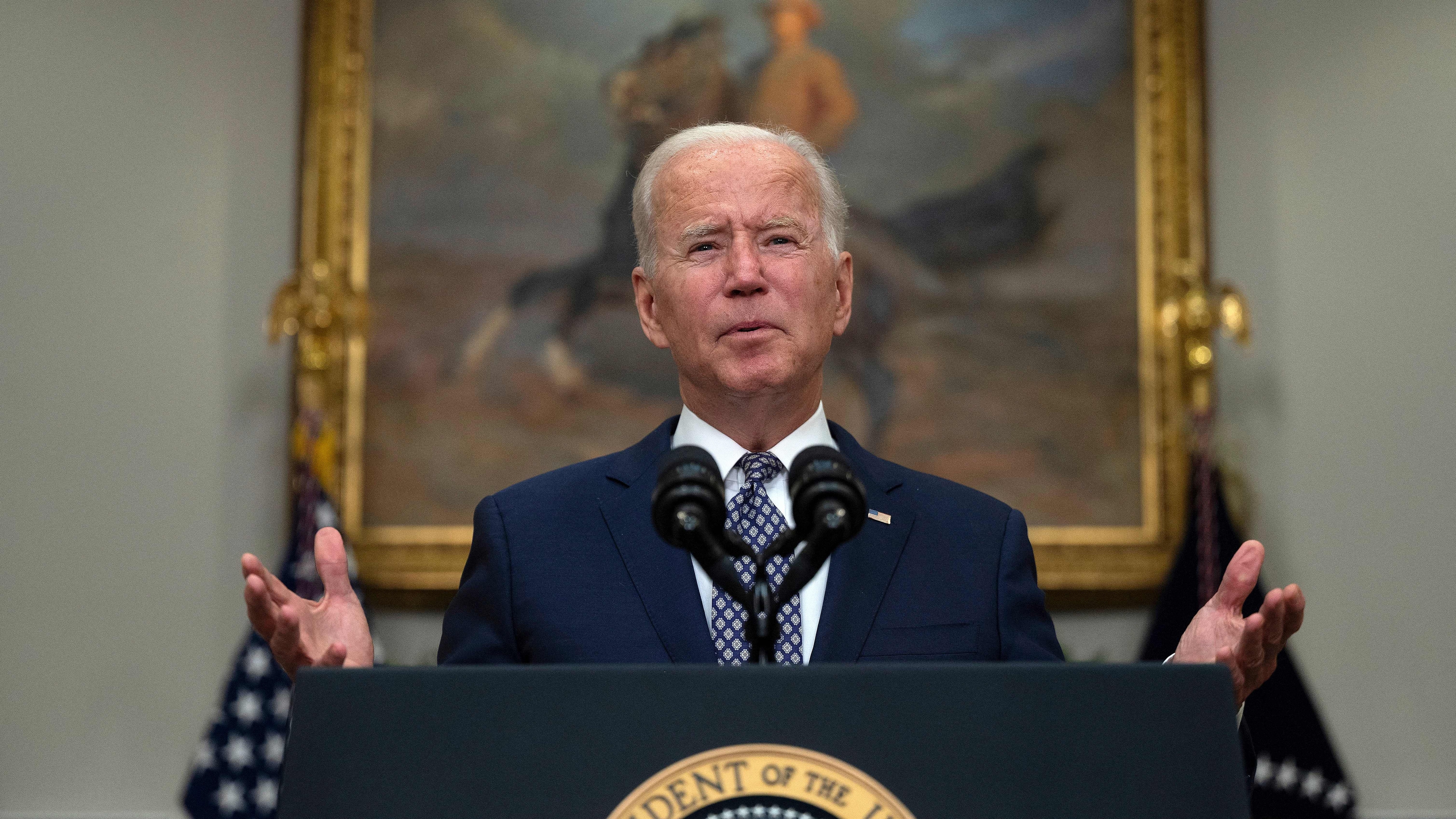 US President Joe Biden speaks about the ongoing evacuation of Afghanistan