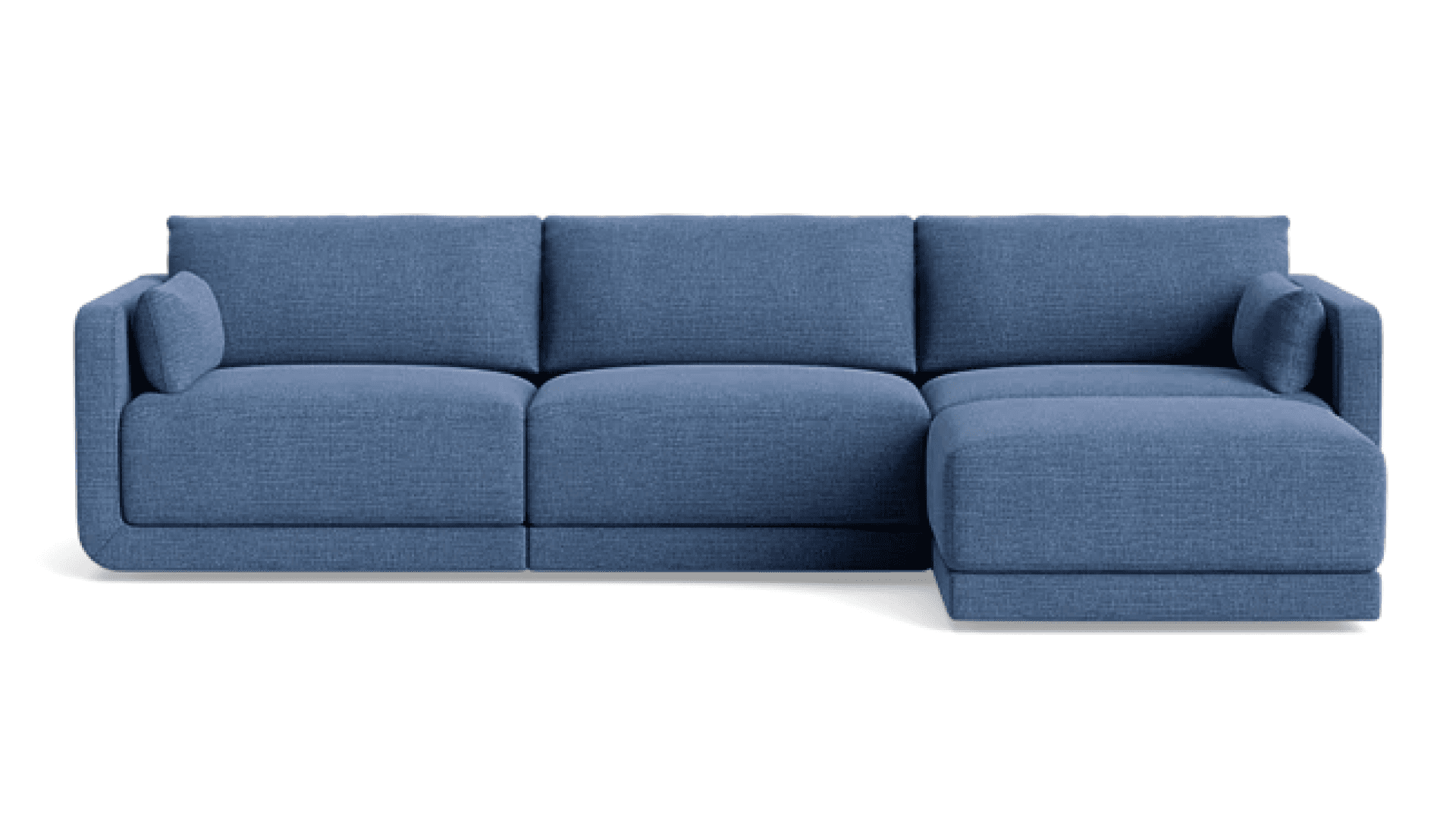 Blue sofa with chaise