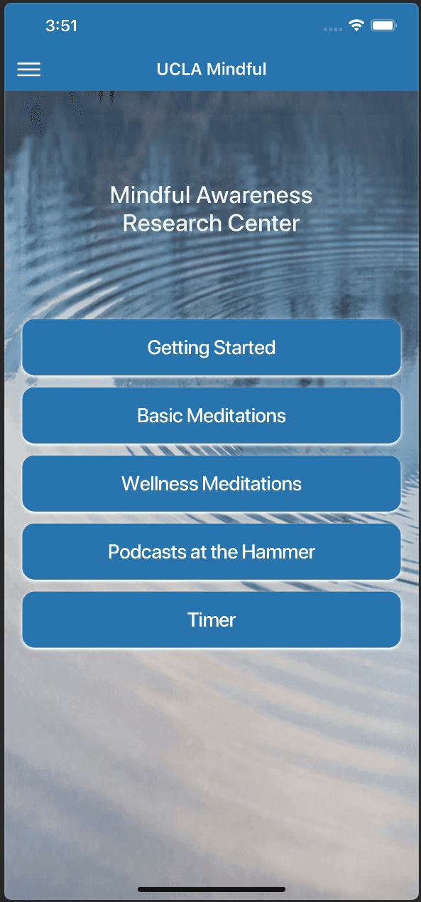 ucla mindful app, an example of free meditation apps