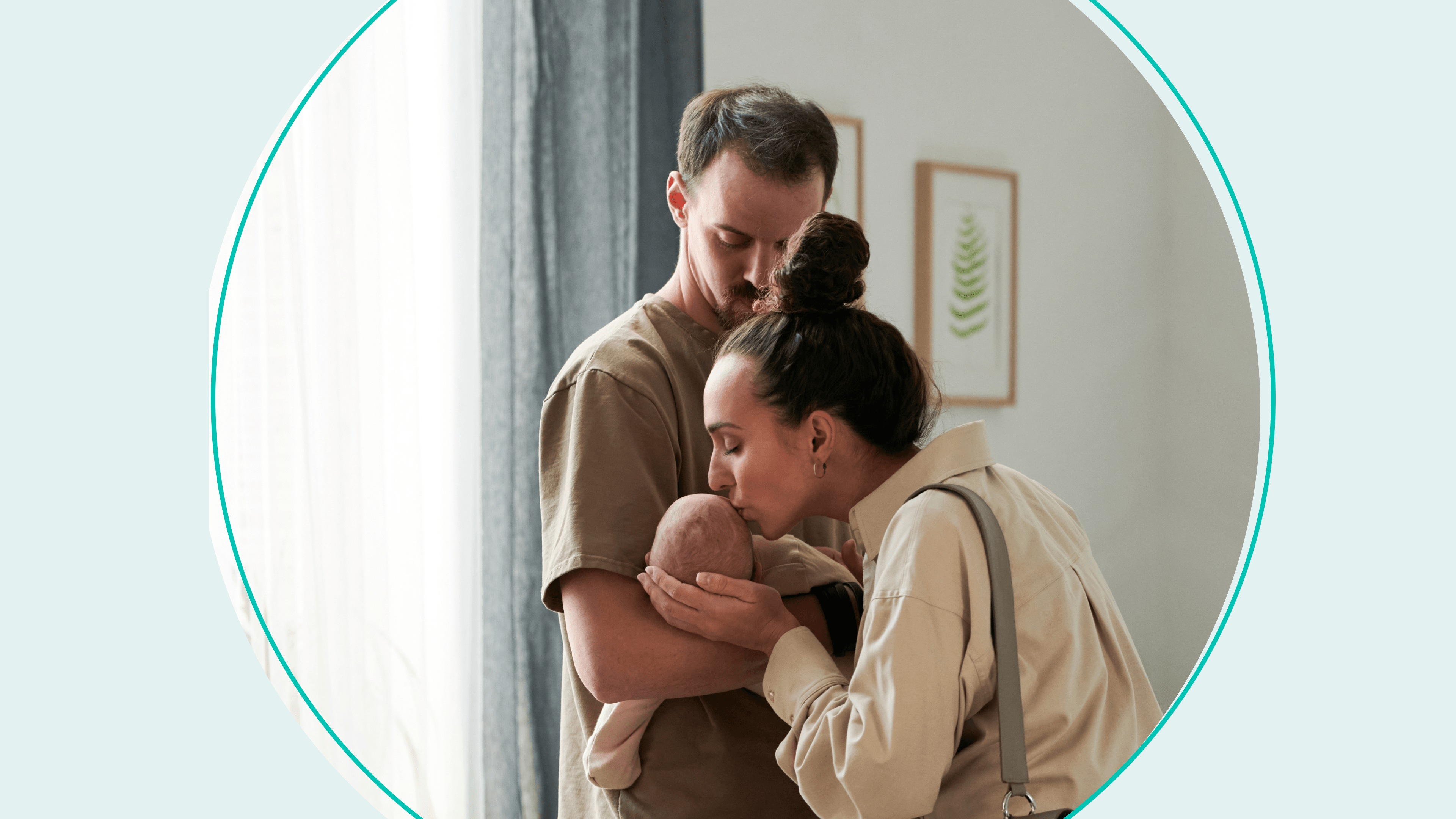 couple with young baby stock image