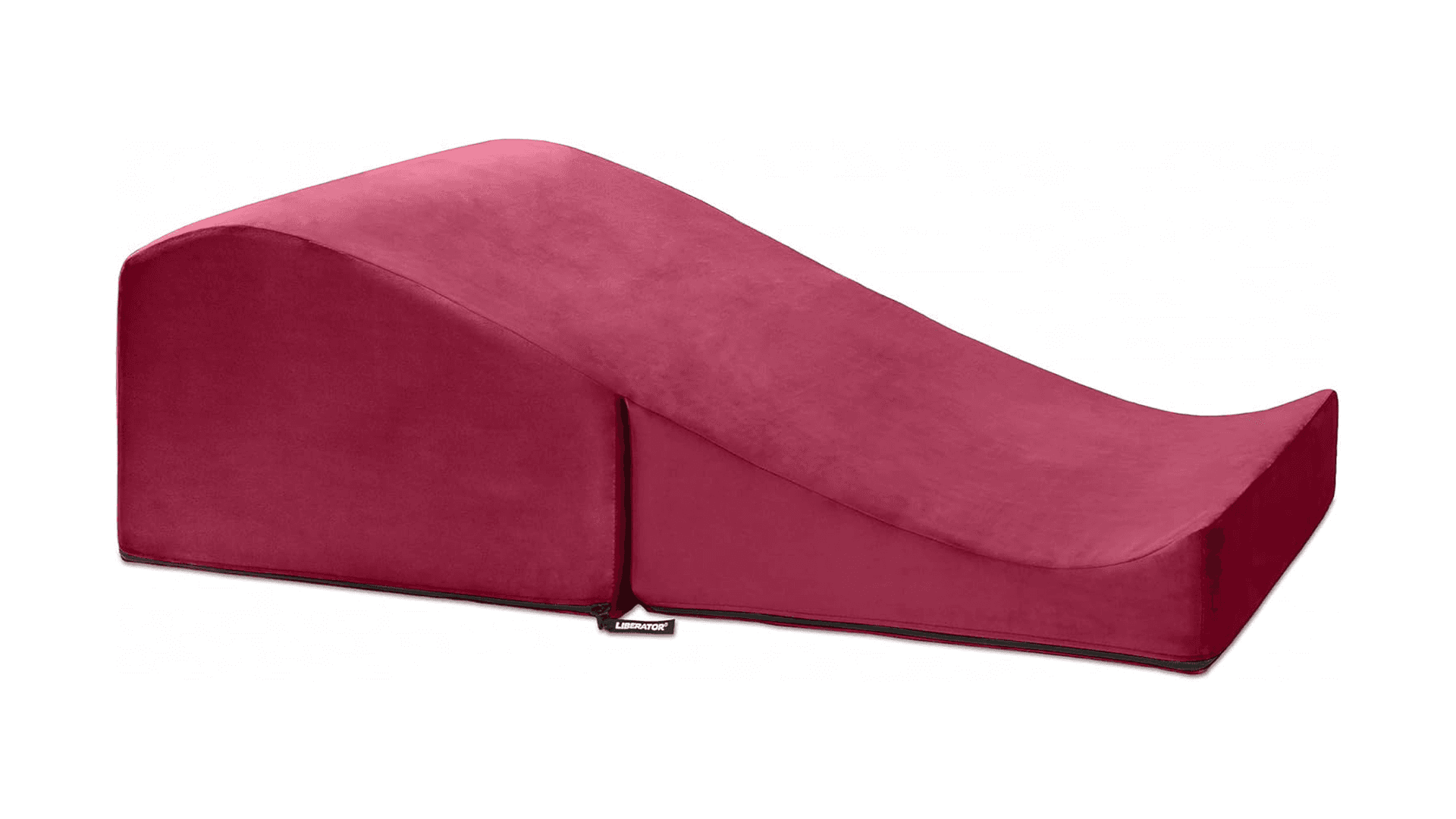 Burgundy velvet ramp bench