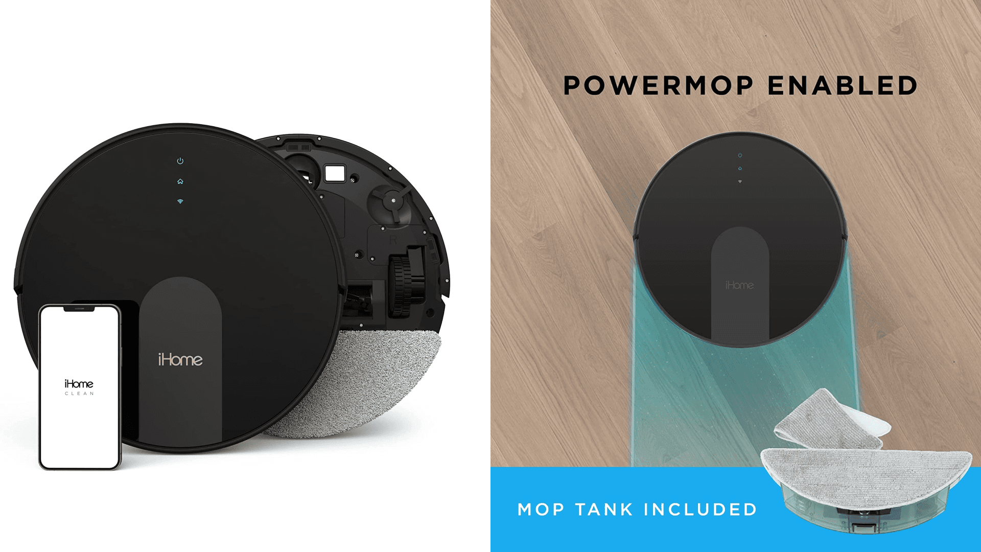 iHome Robot Vacuum with mop pads
