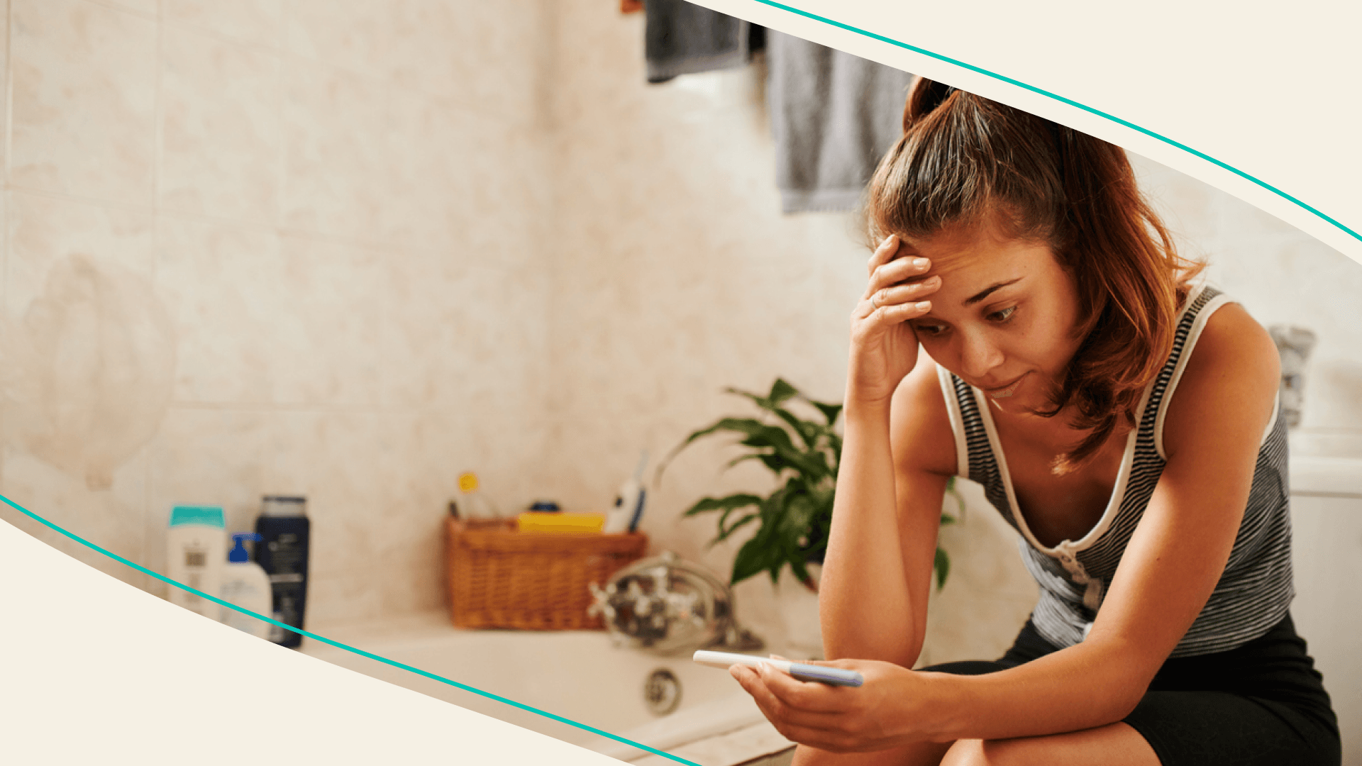 accessibility, woman holding pregnancy test