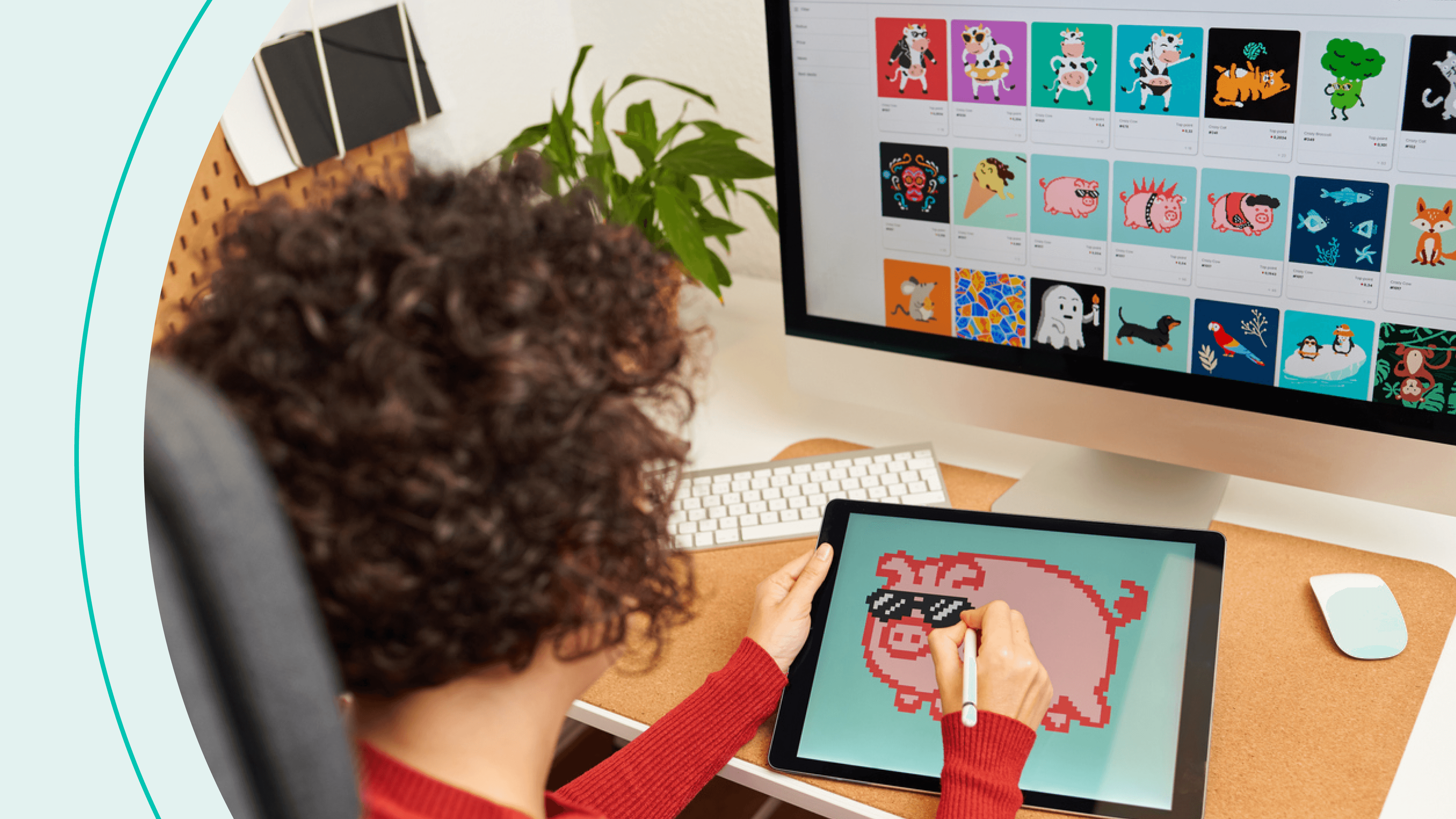 accessibility, boy creating digital art