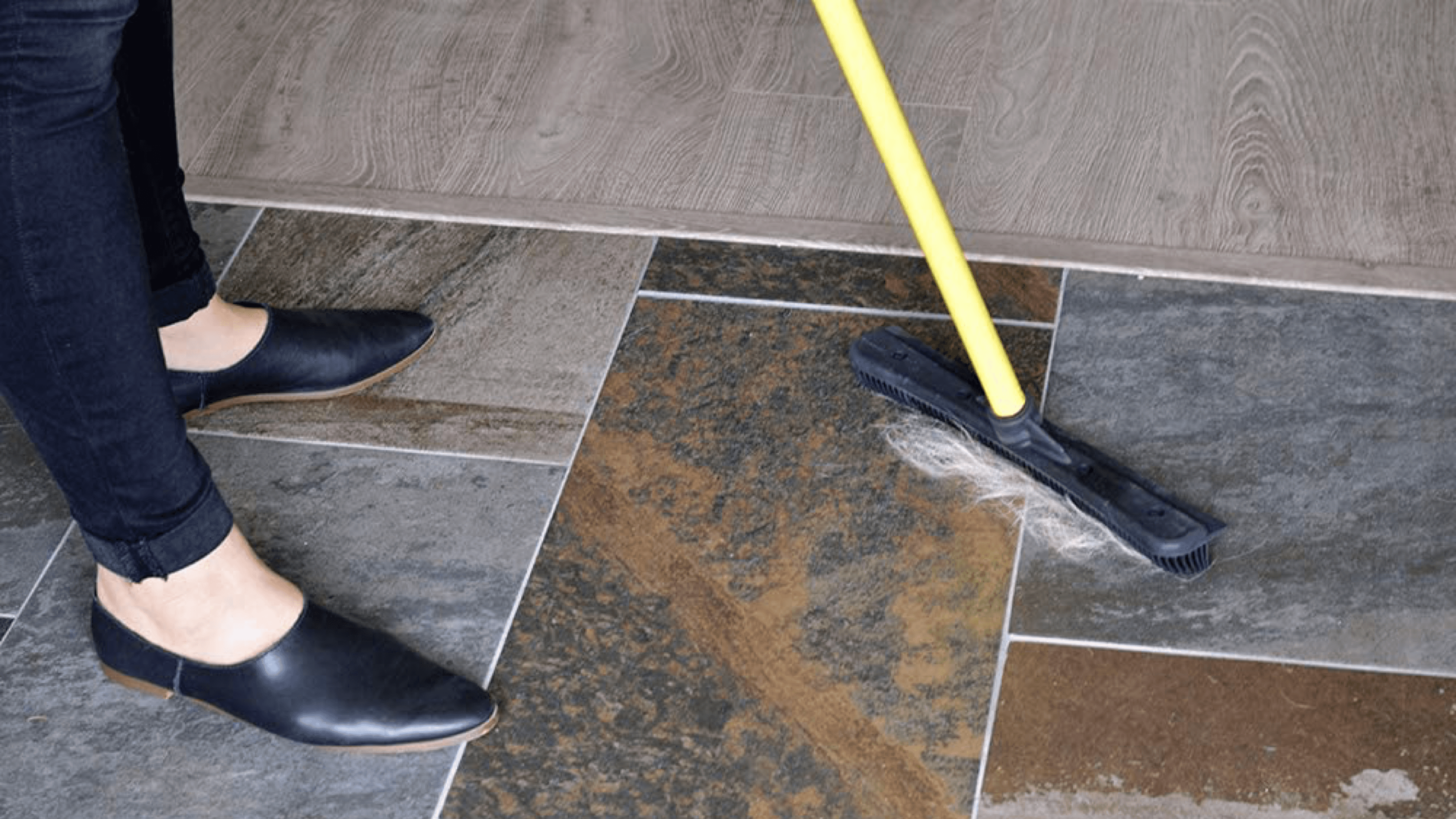 rubber broom that collects pet hair