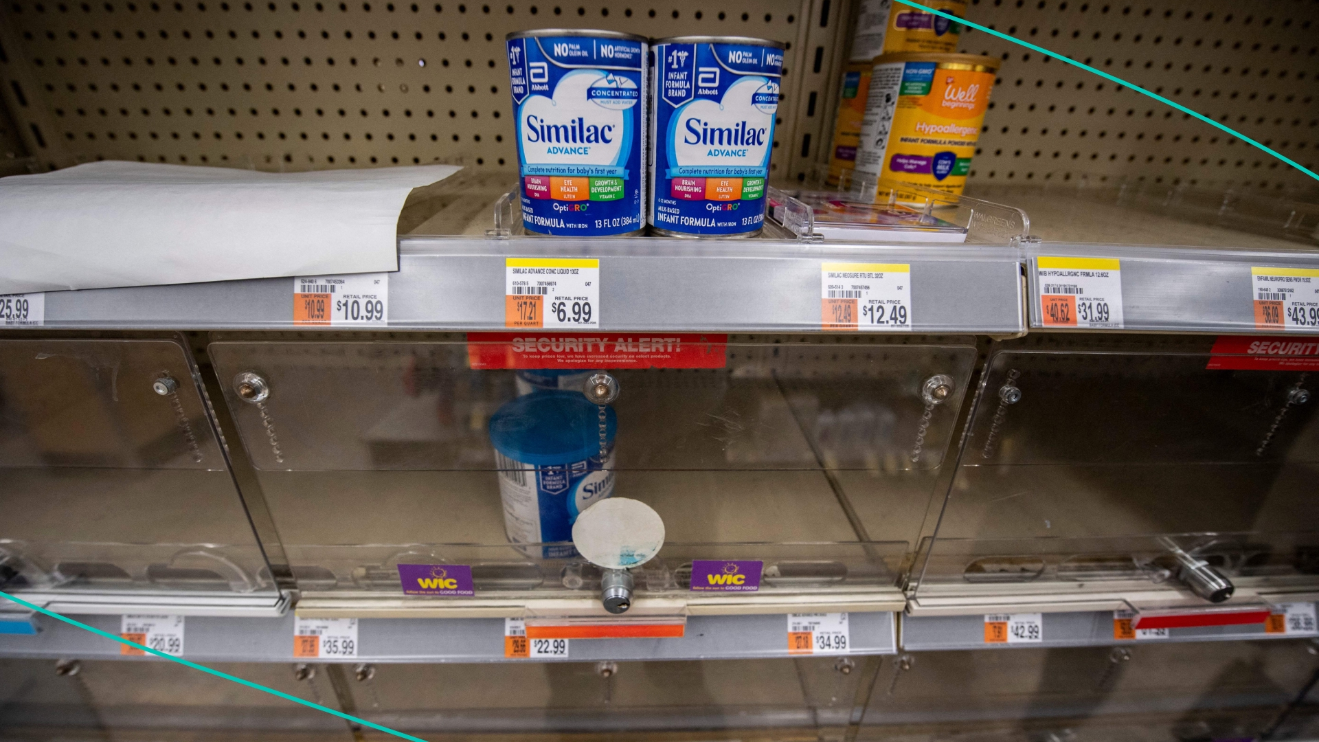Baby formula is offered for sale at a big box store