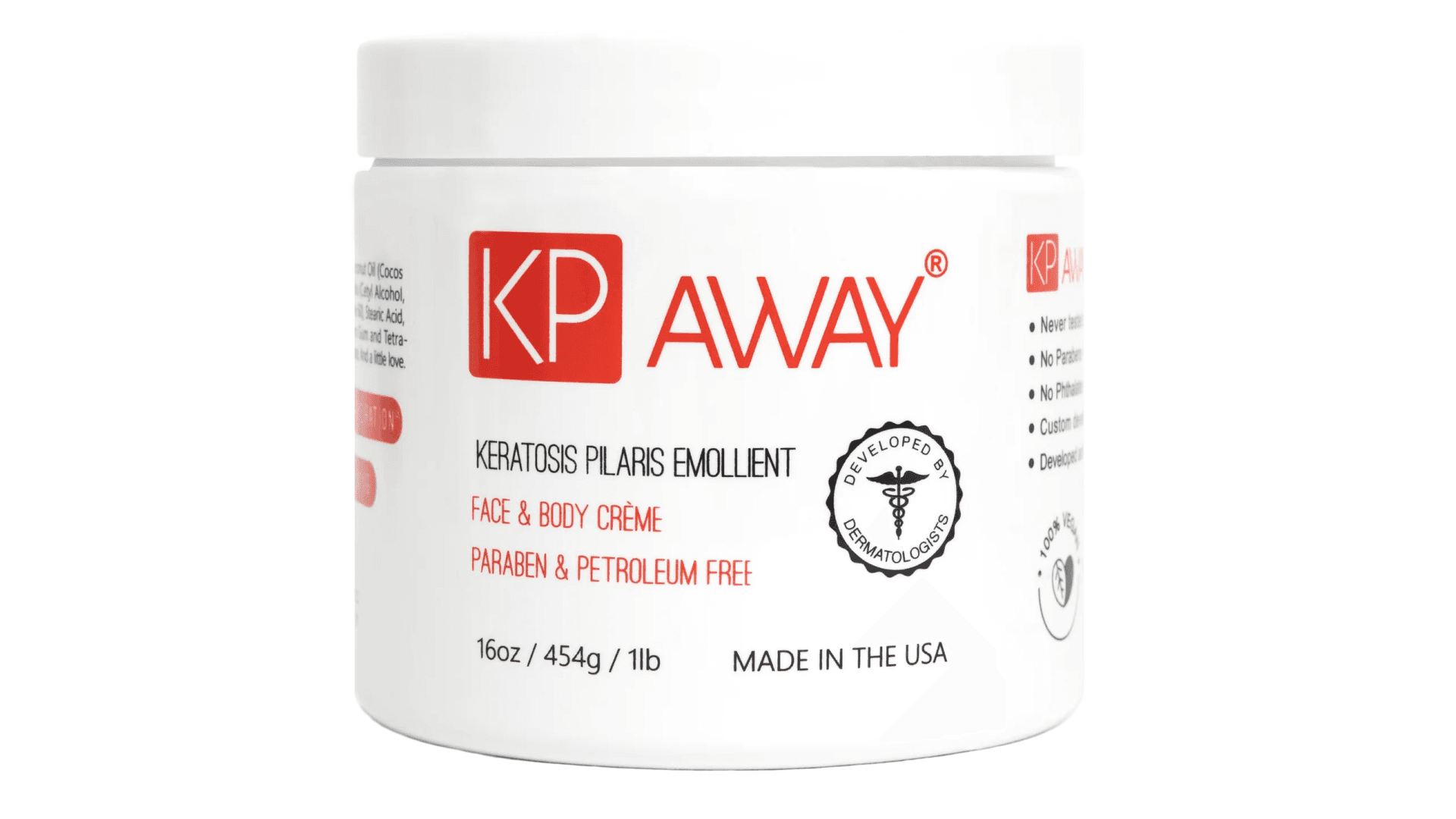 Jar of KP Away moisturizer