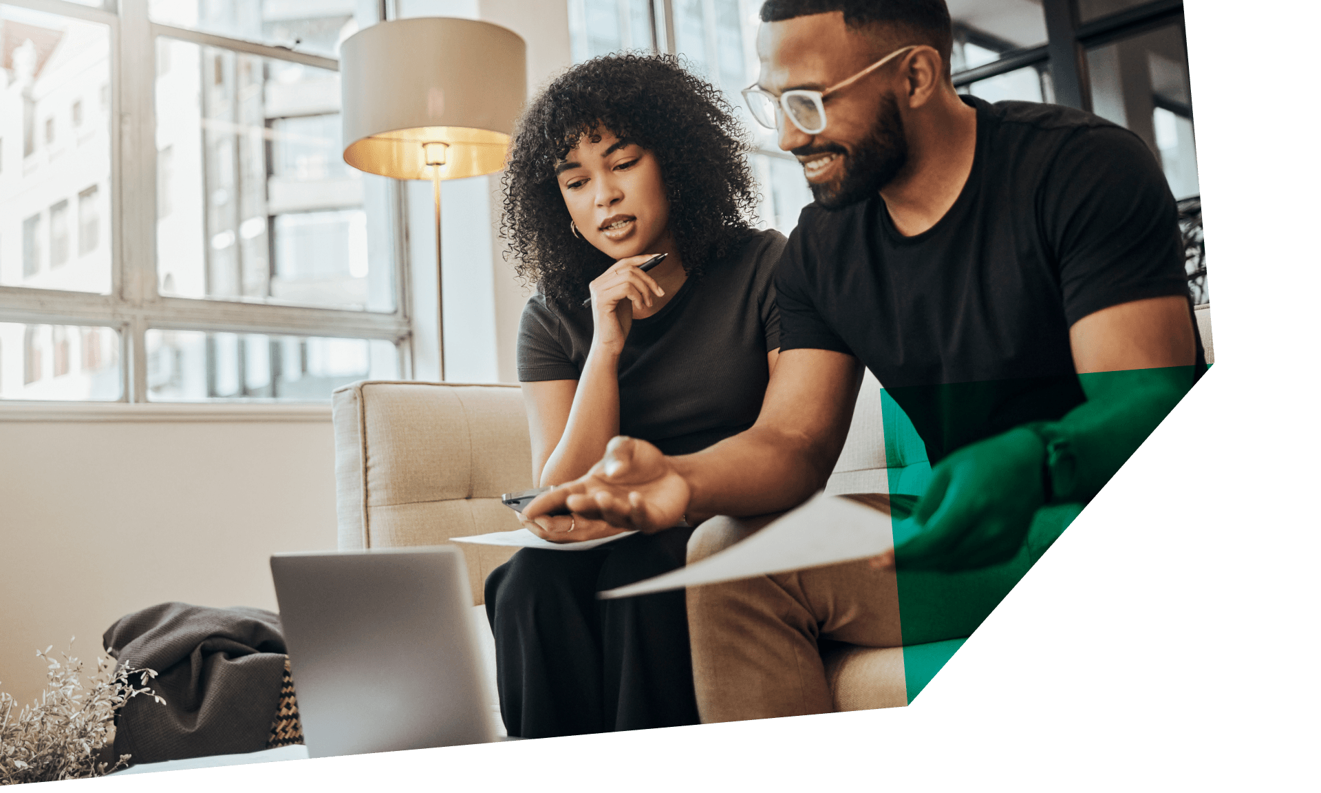 people looking at a computer