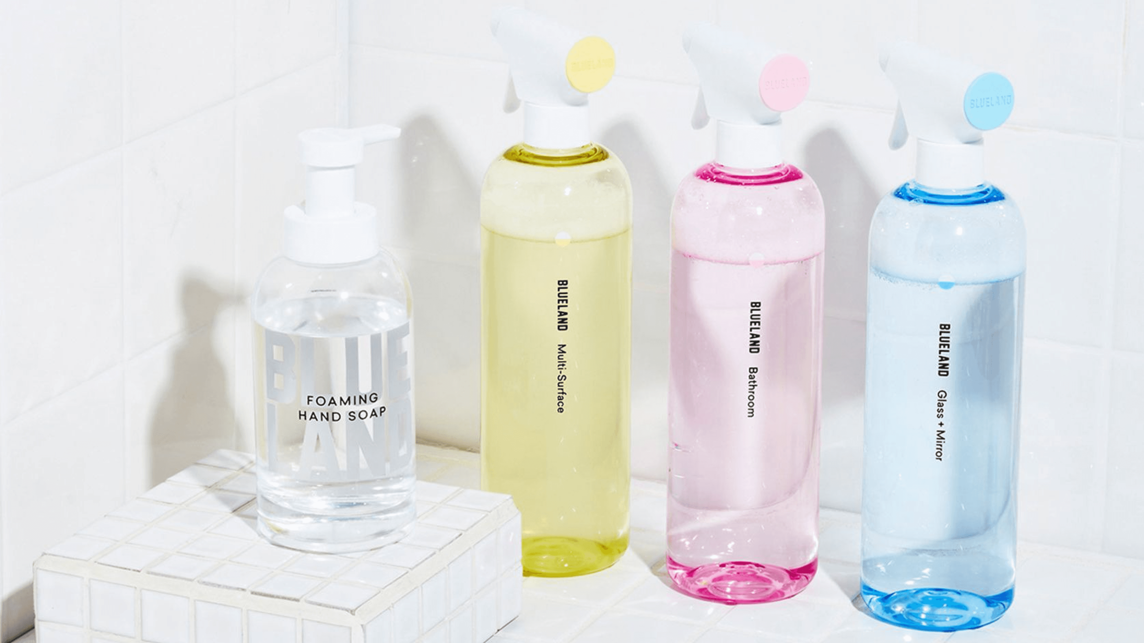 home cleaning kit with refillable bottles to reduce waste