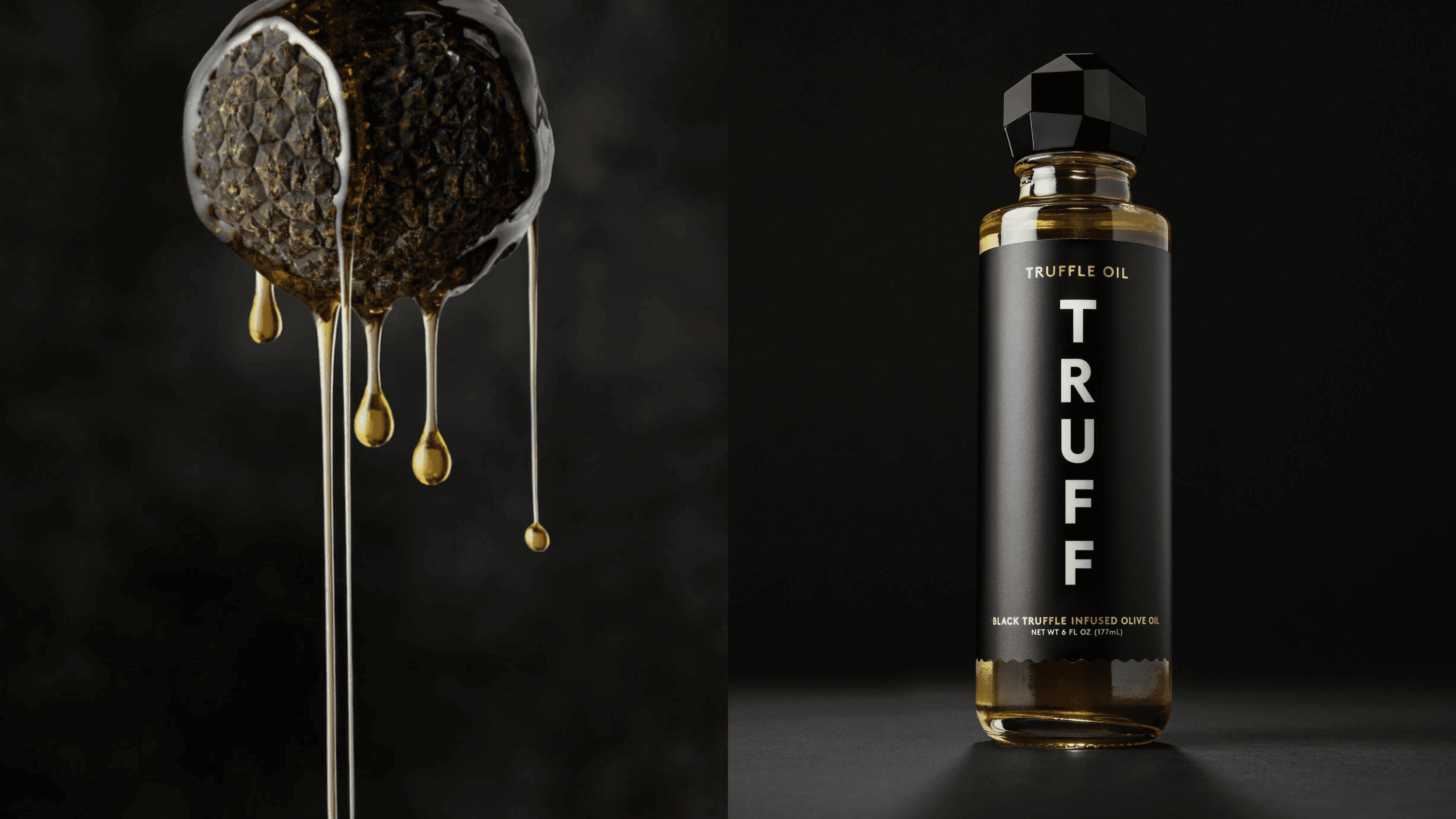 A black truffle oil