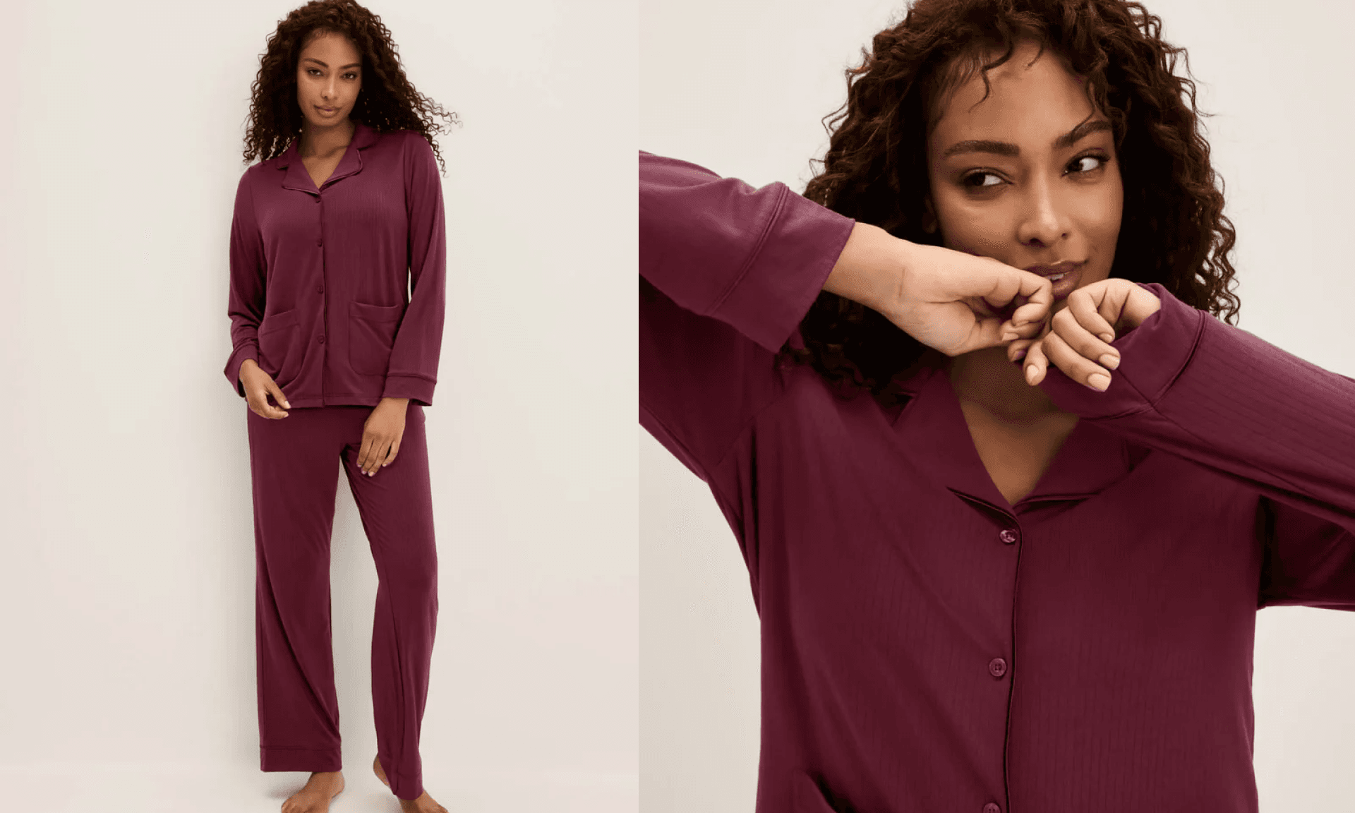 Knix Quintessential PJ set in Dark Cherry Limited Edition