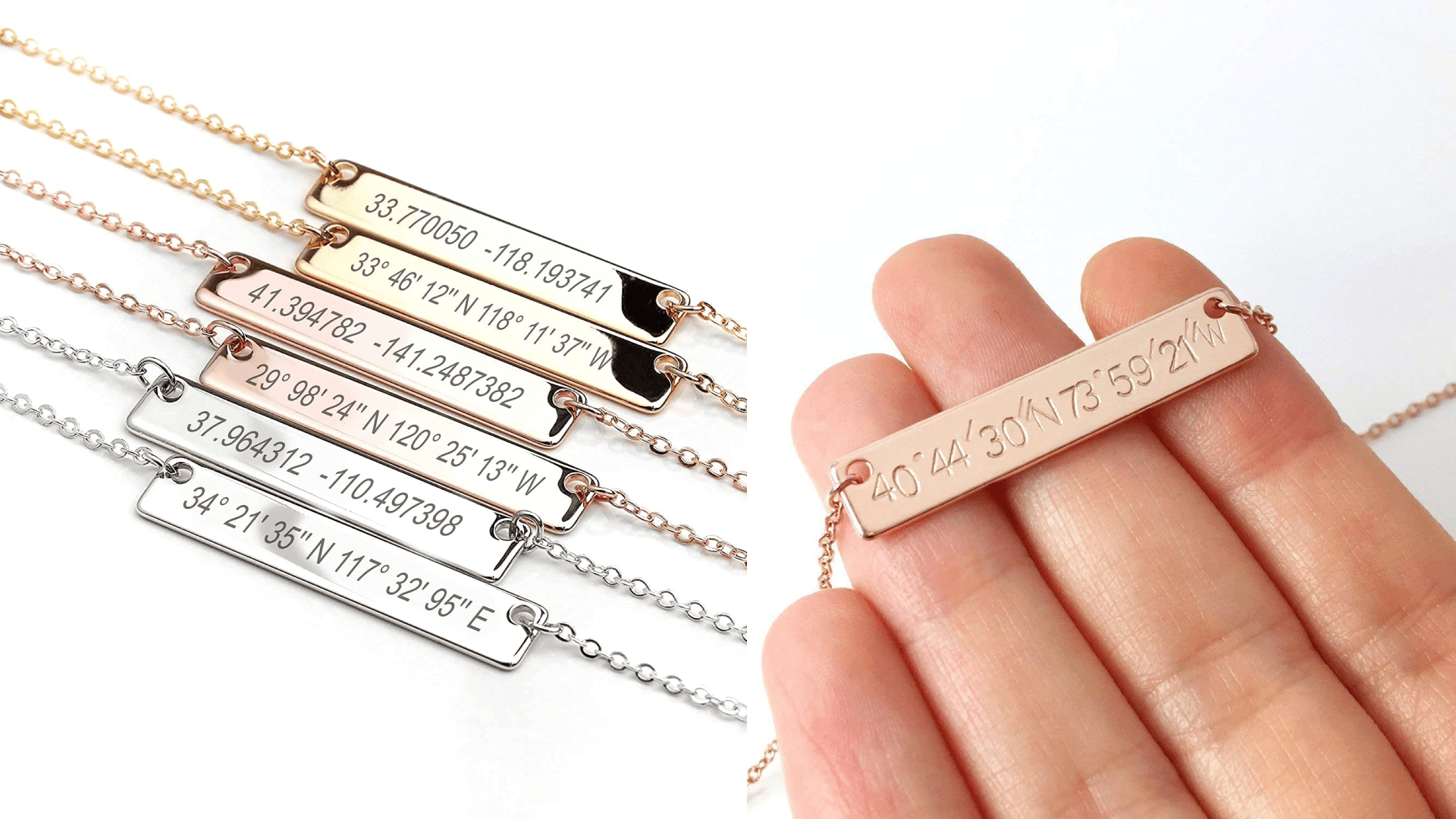 Hand-stamped coordinate necklace