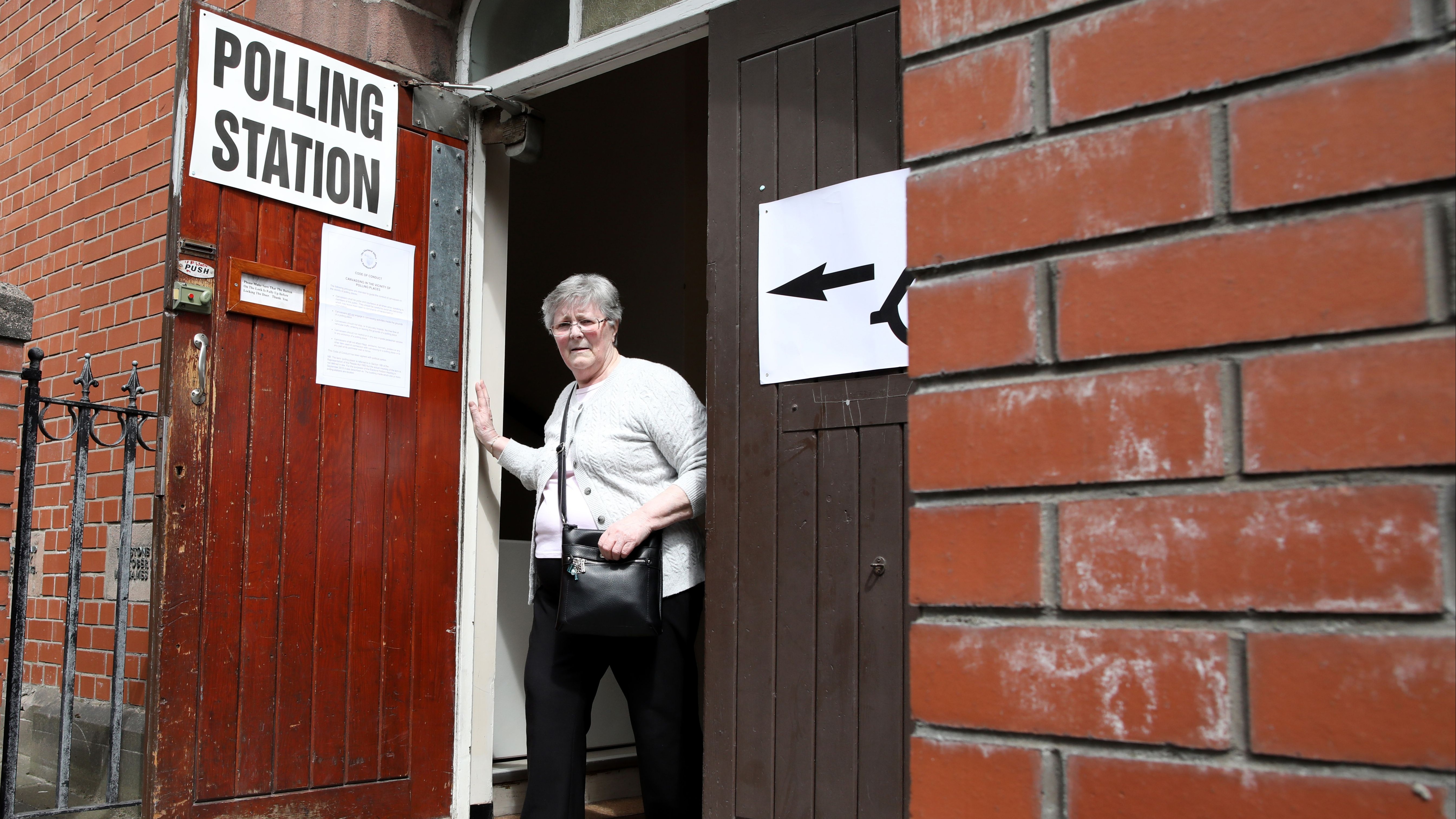 Woman votes in European Parliament election