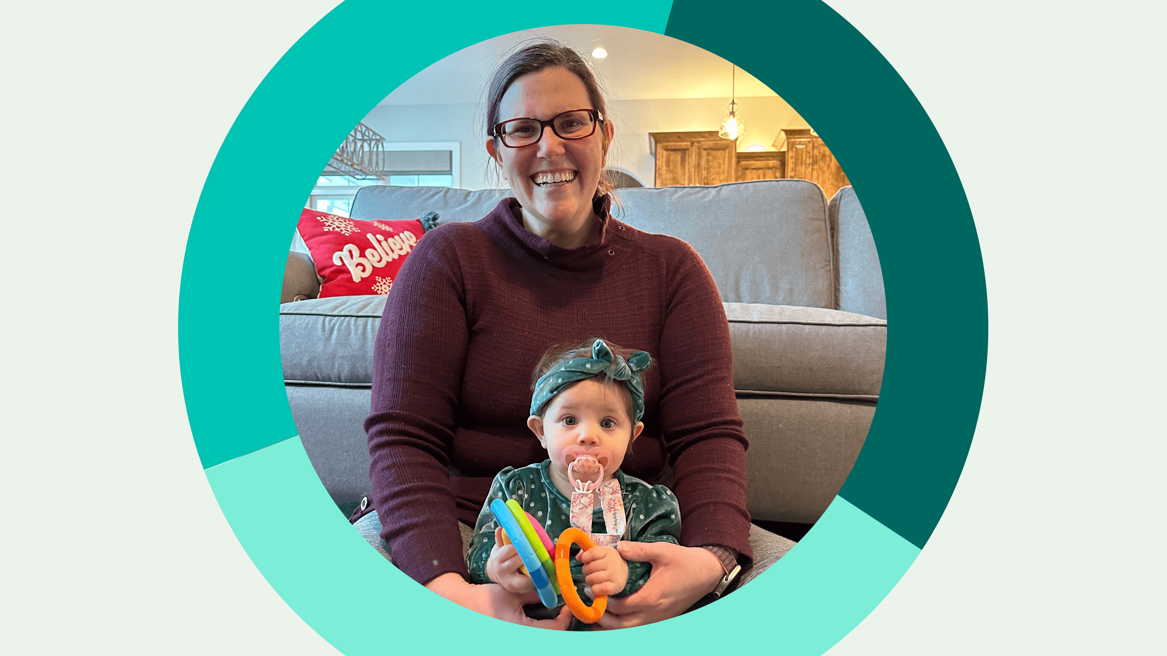 Sarah H. photo with baby Money Win