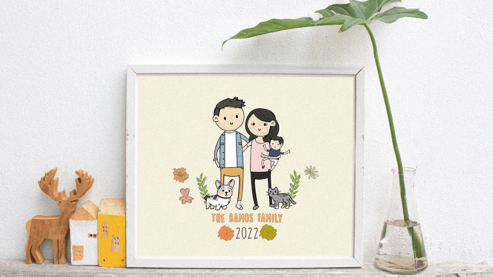 etsy family portrait cartoon