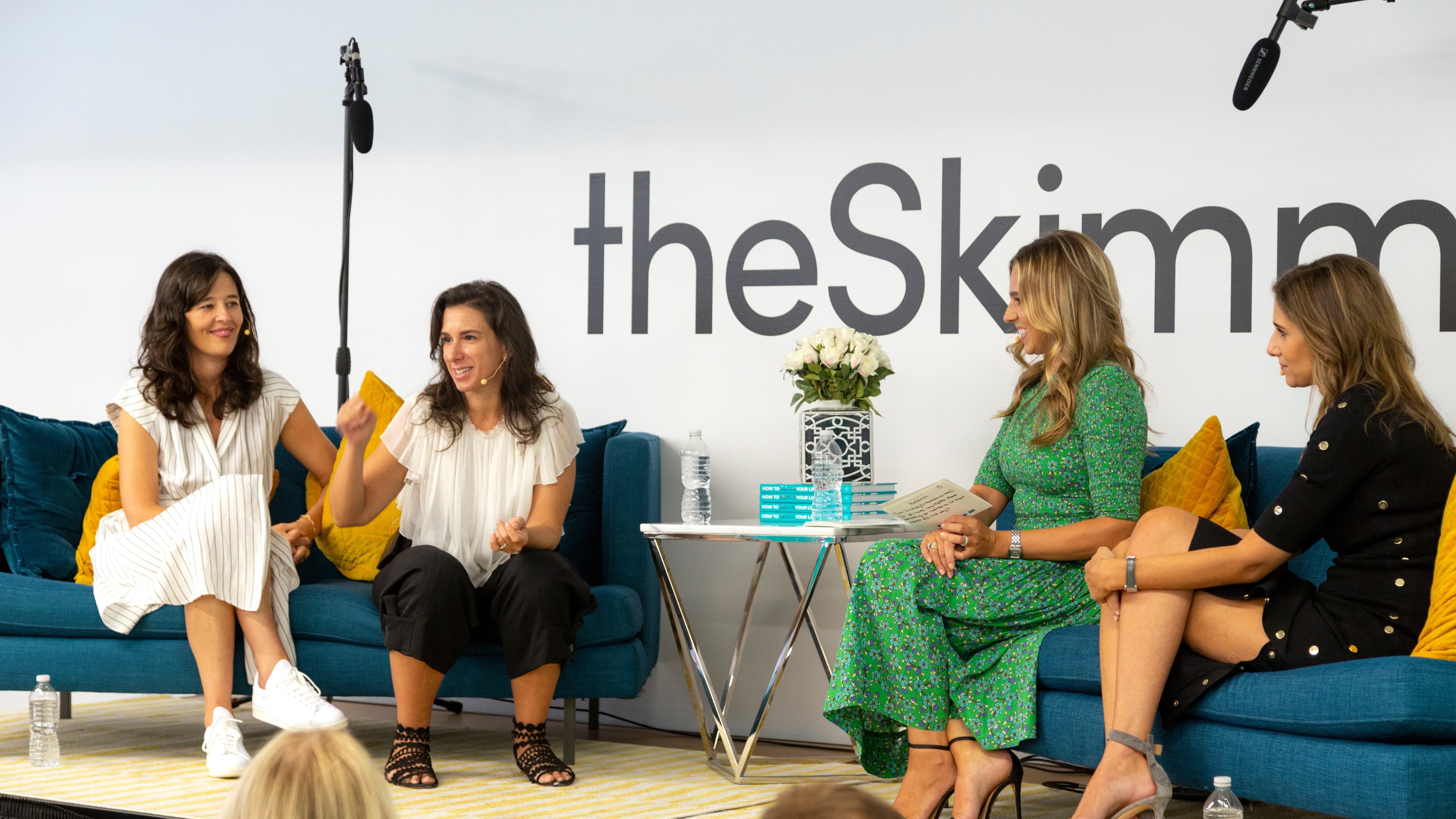 Megan Twohey and Jodi Kantor chat with theSkimm co-founders and co-CEOs Danielle Weisberg and Carly Zakin at Skimm HQ on Sept. 13, 2019.