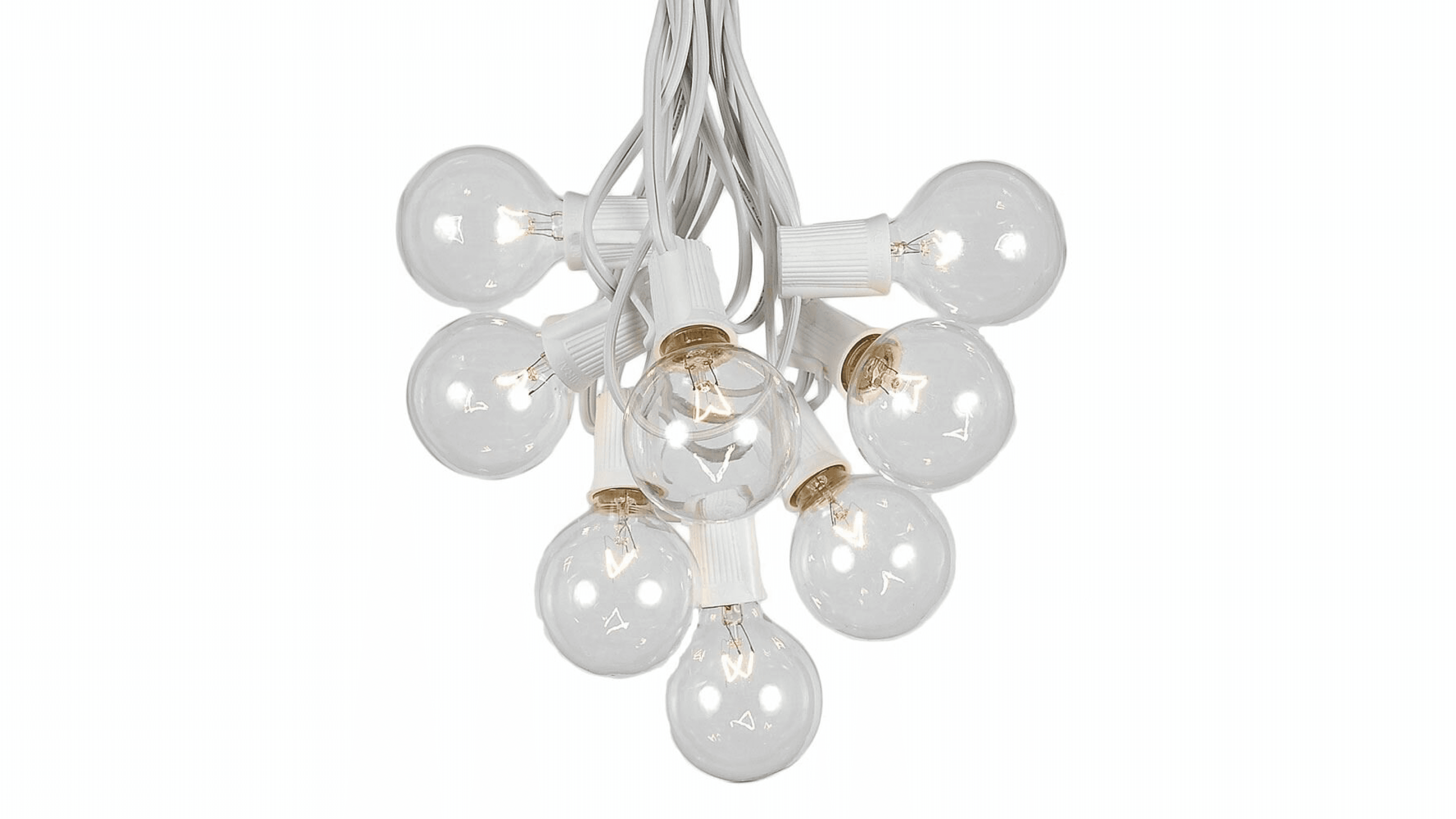 white globe string lights