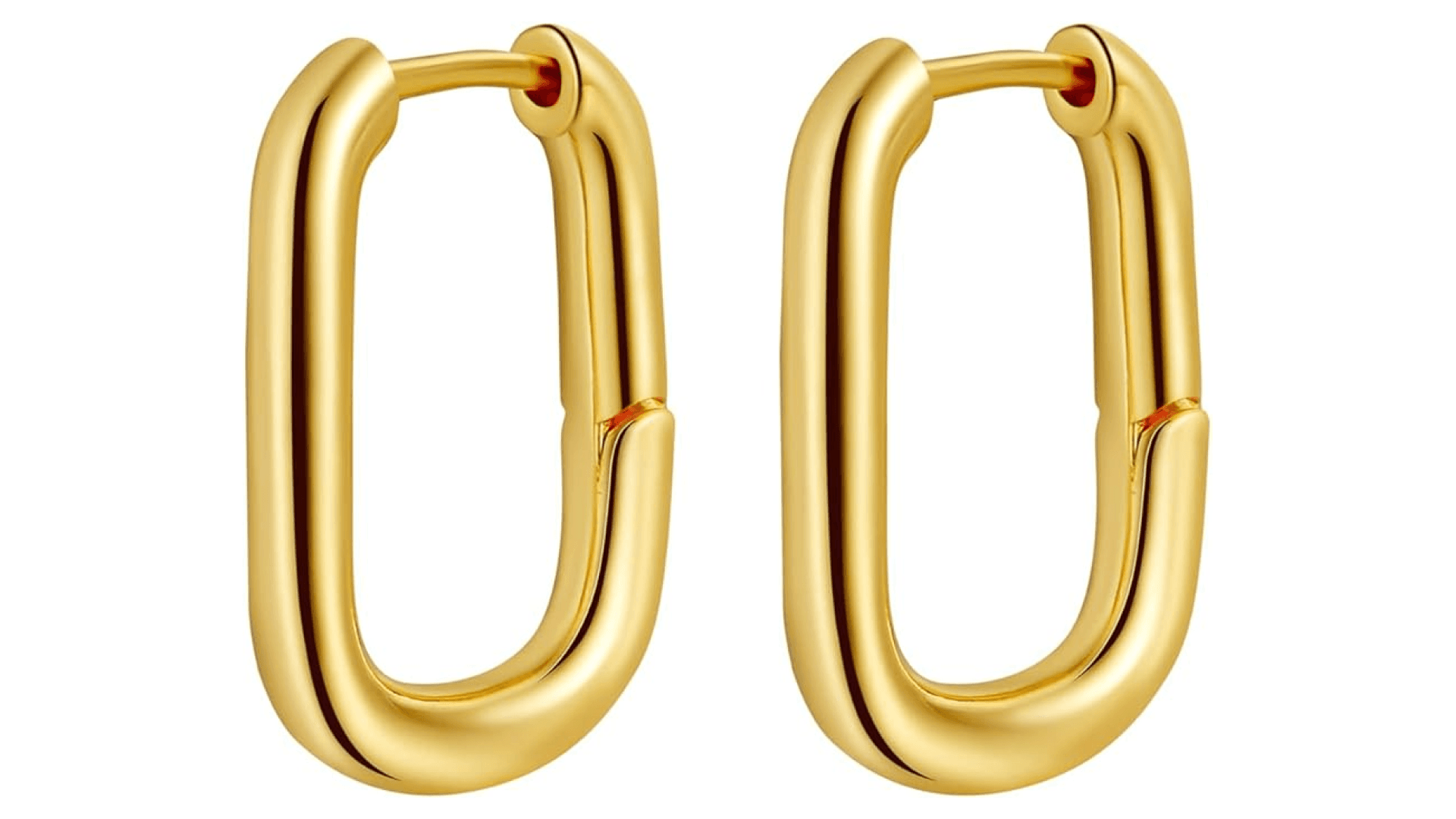 Amicon Chunky Gold Earrings for Women, 14k Gold Plated Small Gold Hoop Earrings Hypoallergenic square Earrings Trendy Fashion Jewelry Gifts