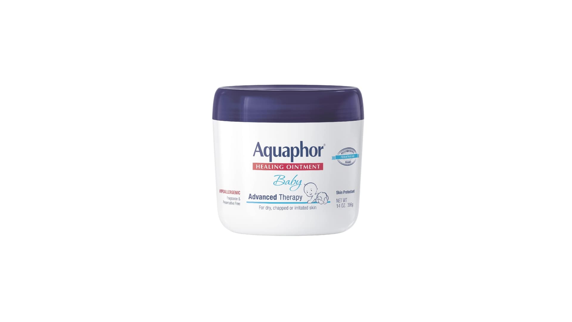 Aquaphor Baby Healing Ointment Advanced Therapy Skin Protectant for Chapped or Dry Skin, Drool Rash and Diaper Rash Ointment, 14 Oz Jar