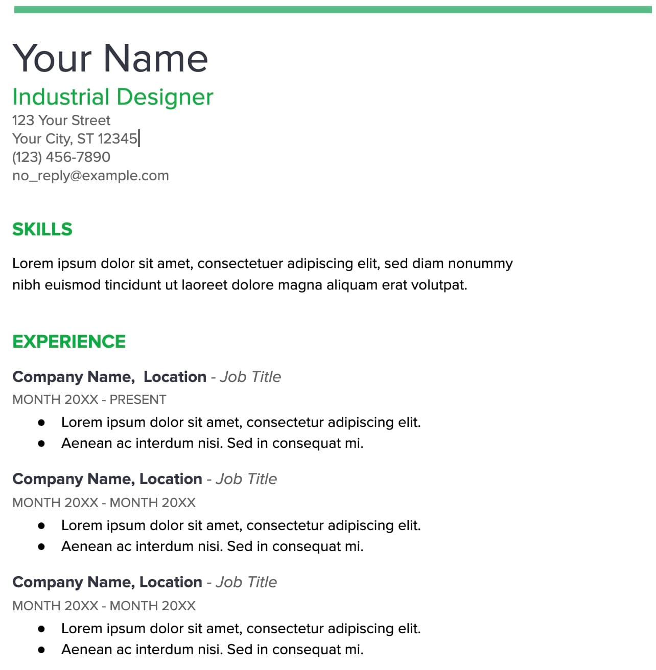accessibility, resume format