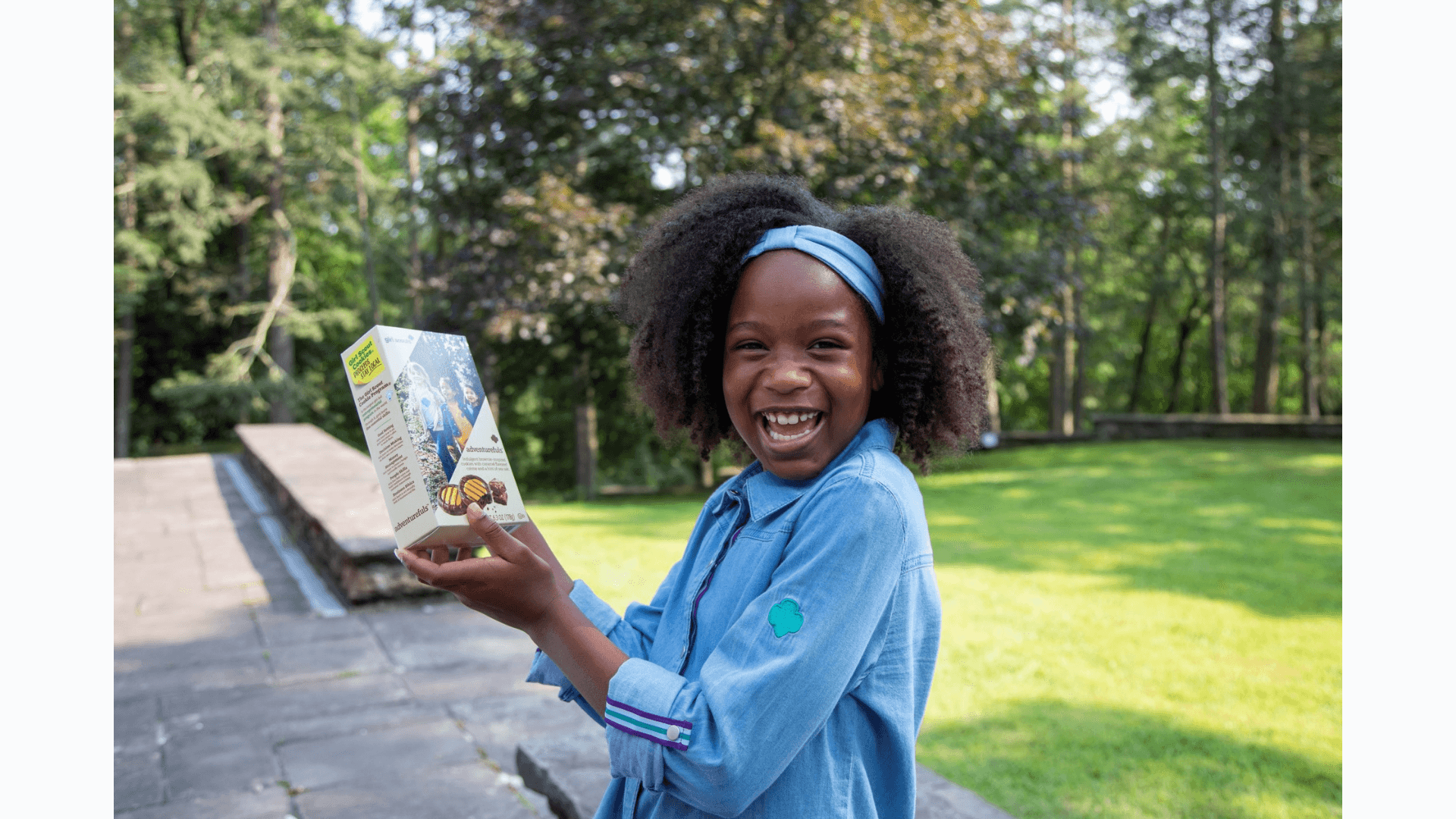 Girl Scout with new Adventureful cookie.