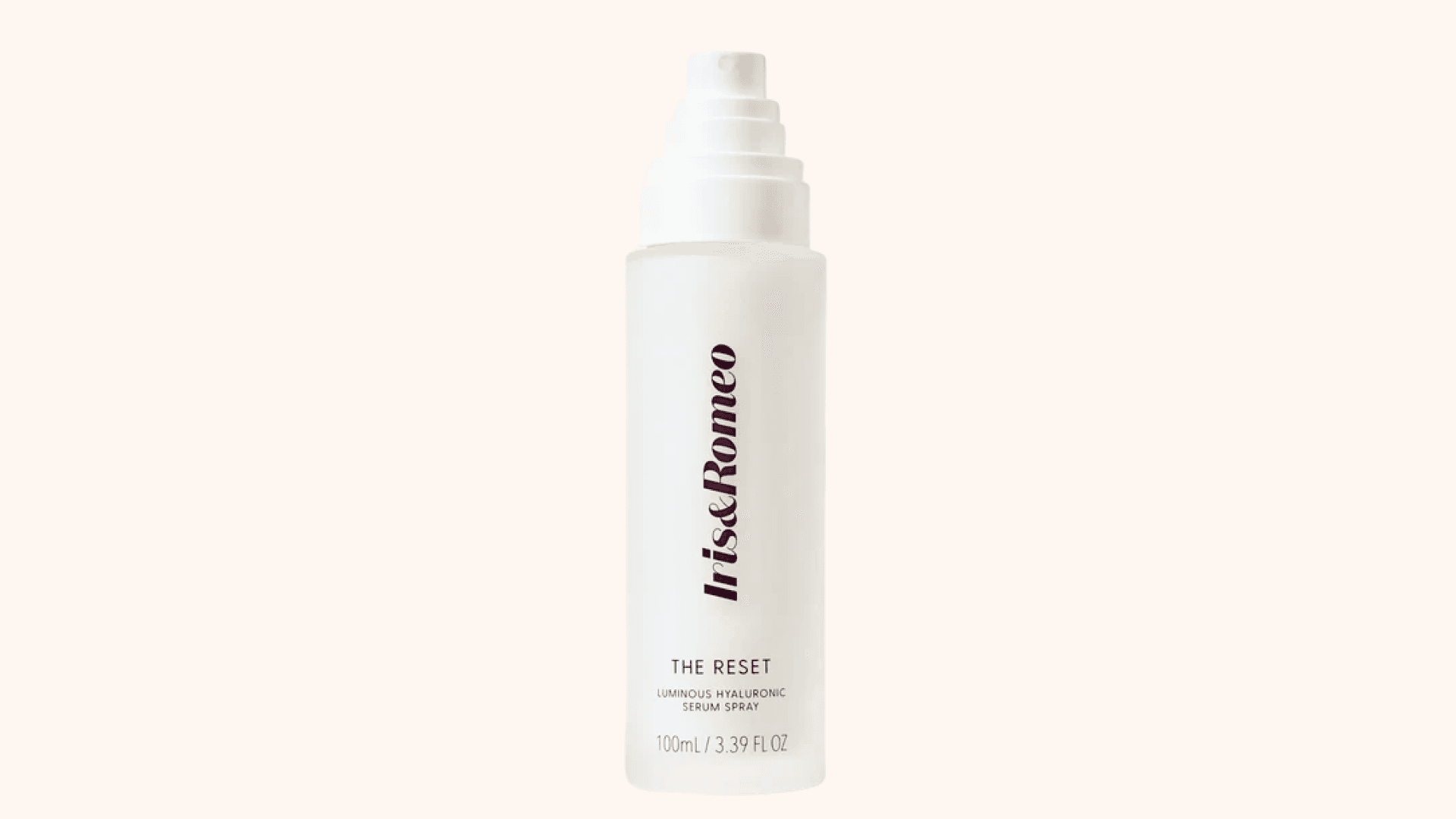 Bottle of hyaluronic serum on pale pink background
